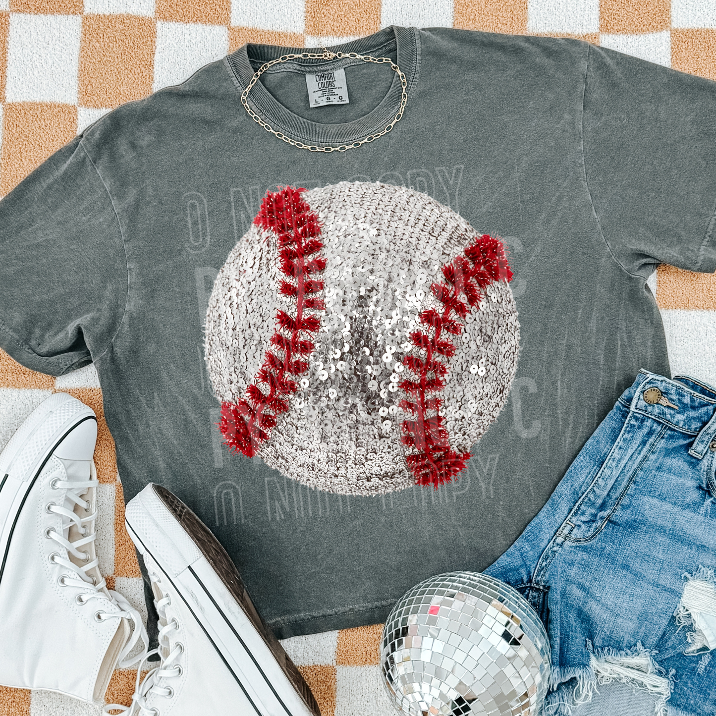 Baseball Faux Sequins