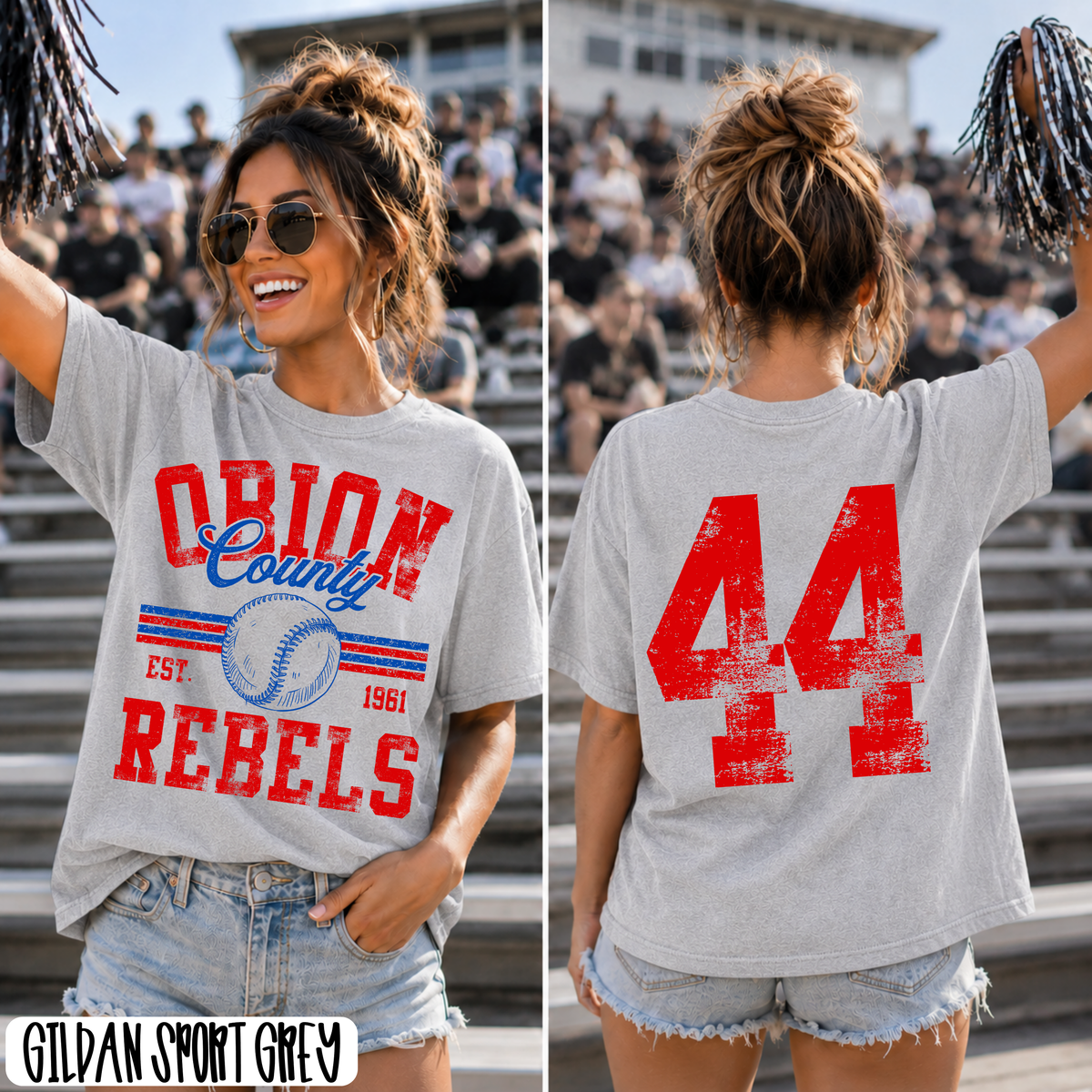 CUSTOMIZABLE - Distressed Stripes Softball/Baseball FRONT
