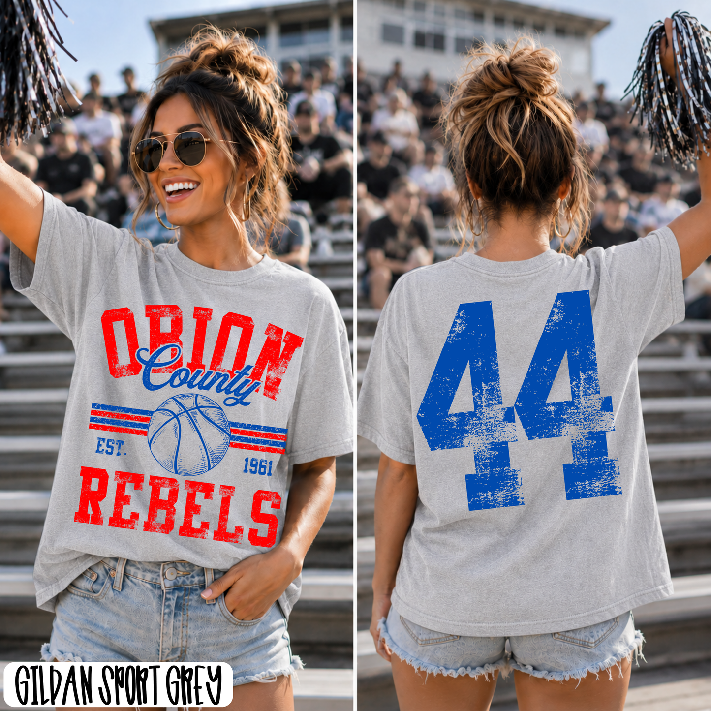 CUSTOMIZABLE - Distressed Stripes Basketball BACK