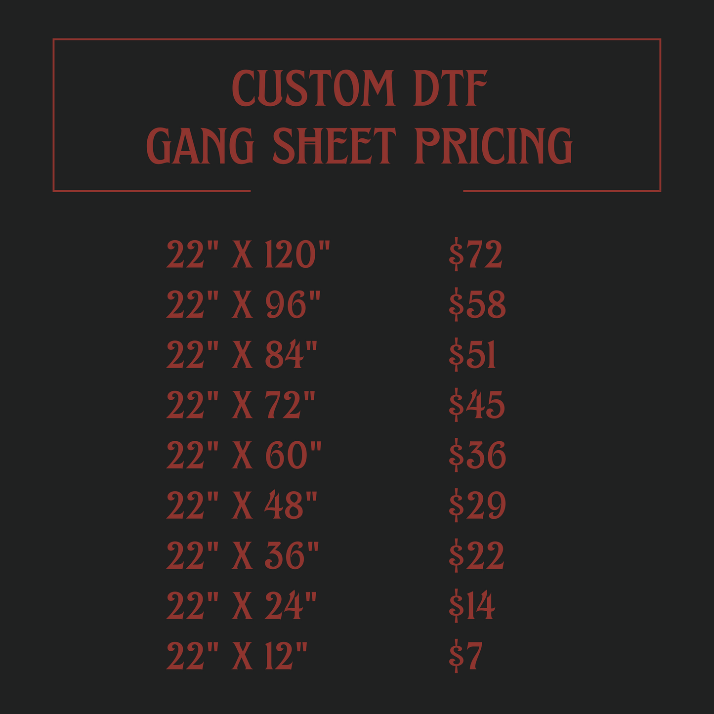 Custom DTF Gang Sheet