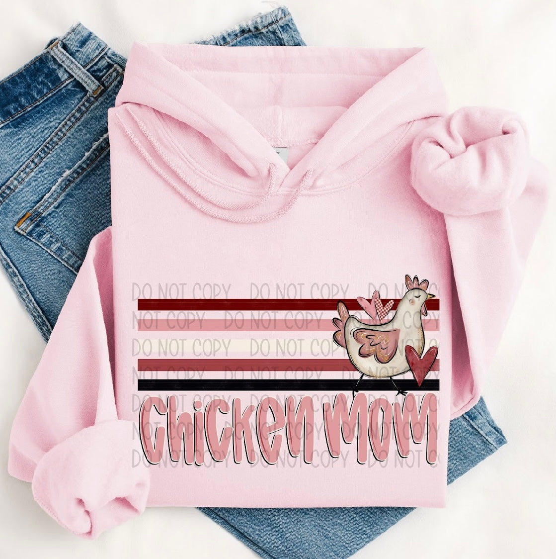 Retro Stripe Chicken Mom