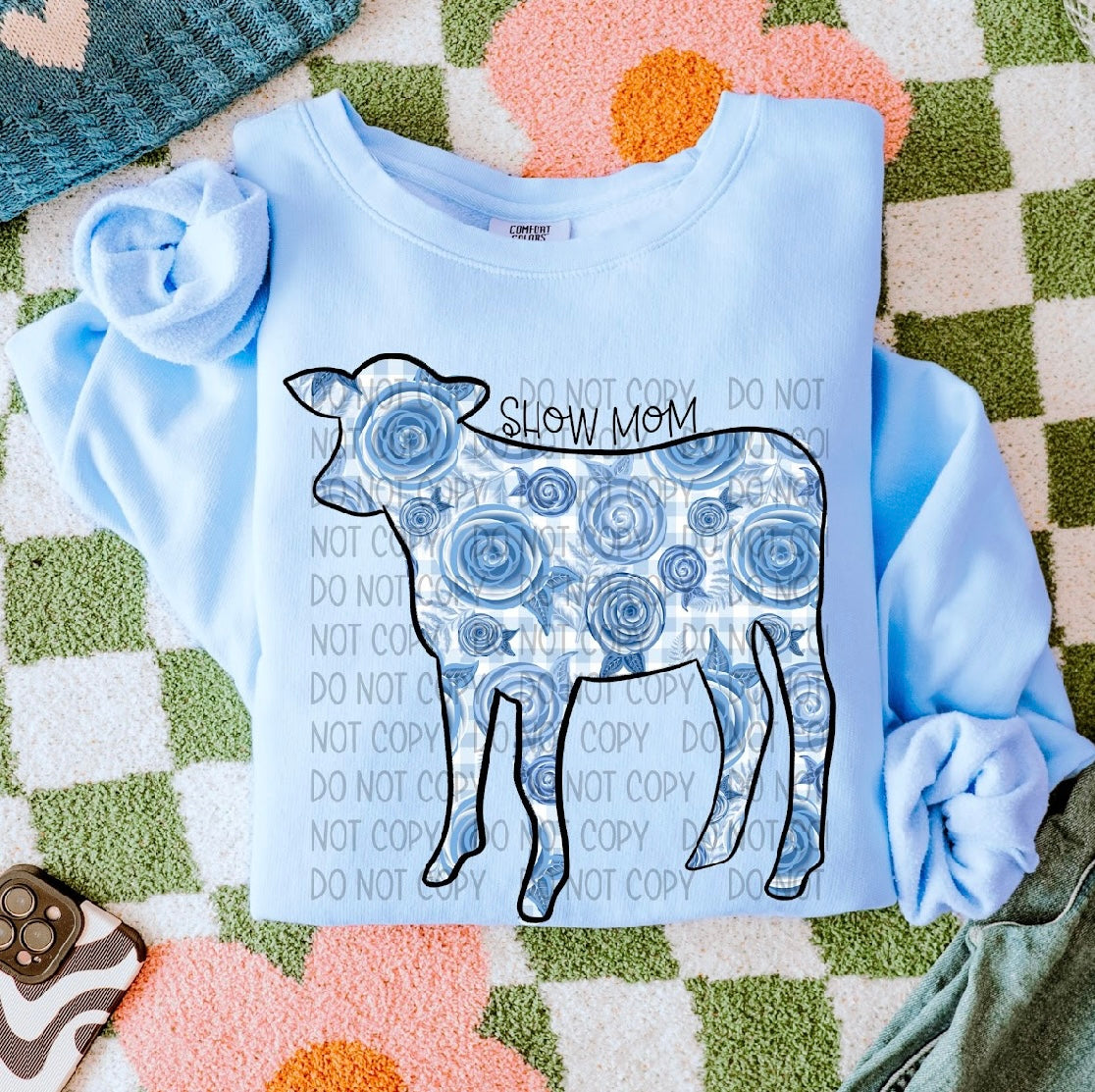 Blue Floral Farm Animals