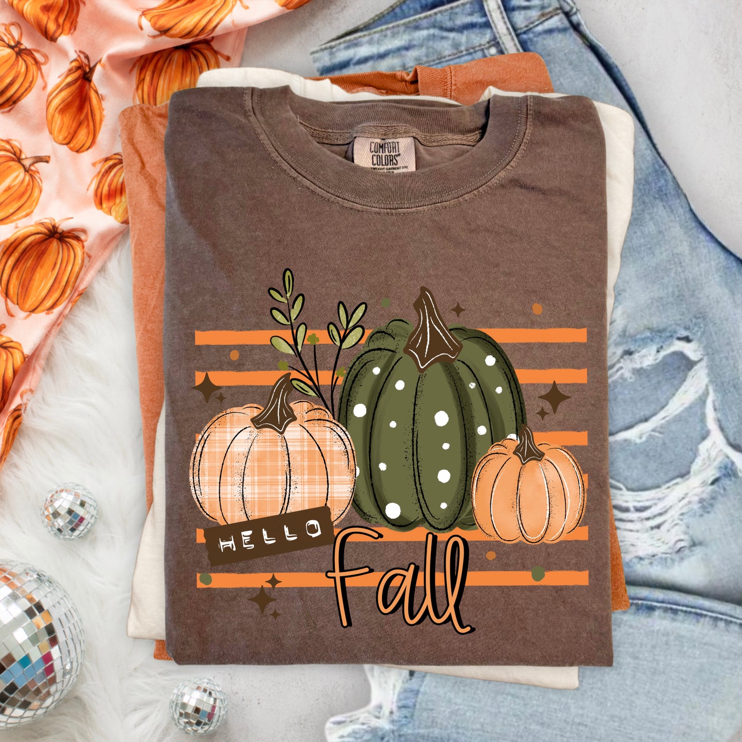 Orange Stripes Hello Fall