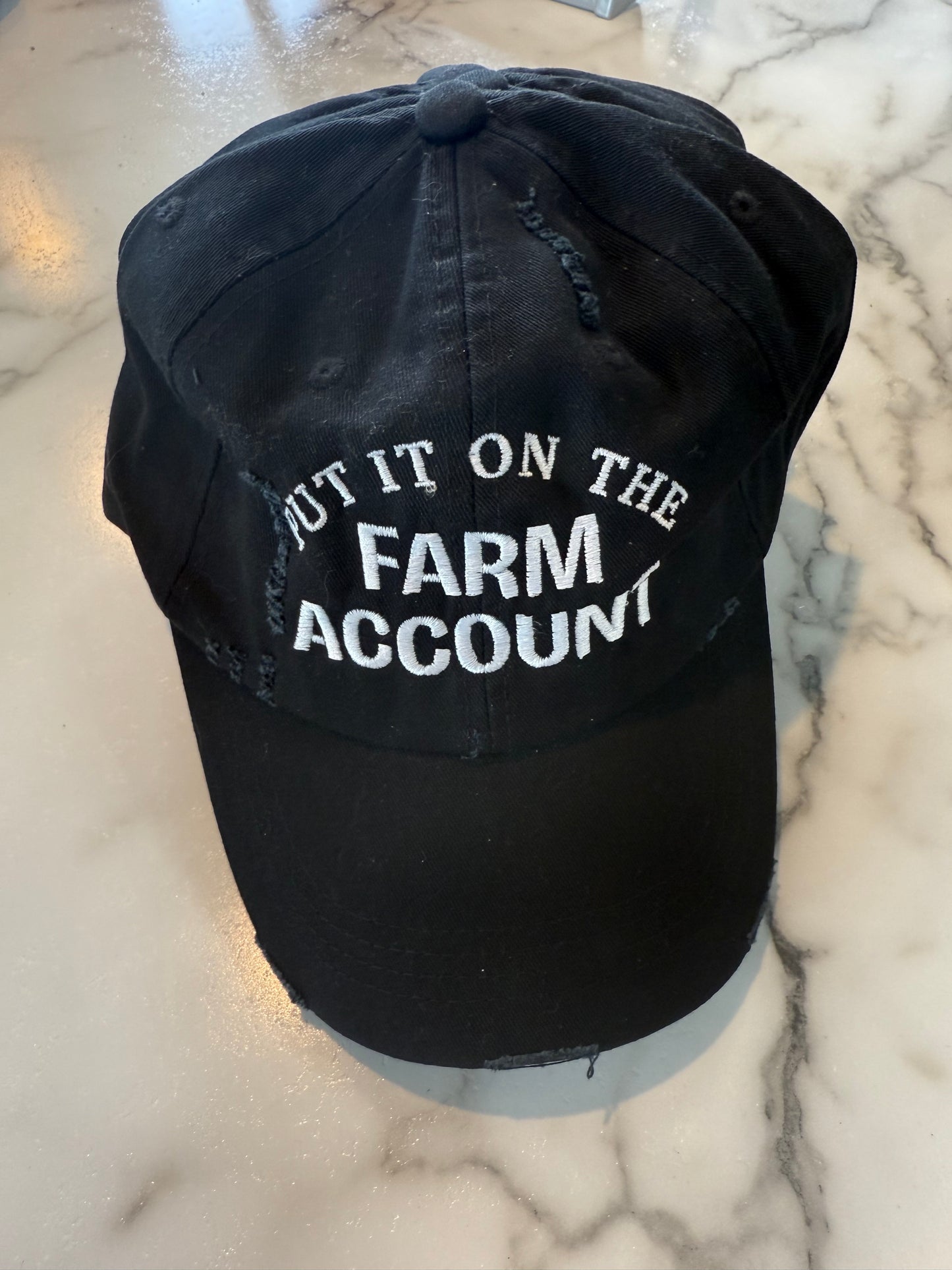 Embroidered Black Put It On The Farm Account Hat