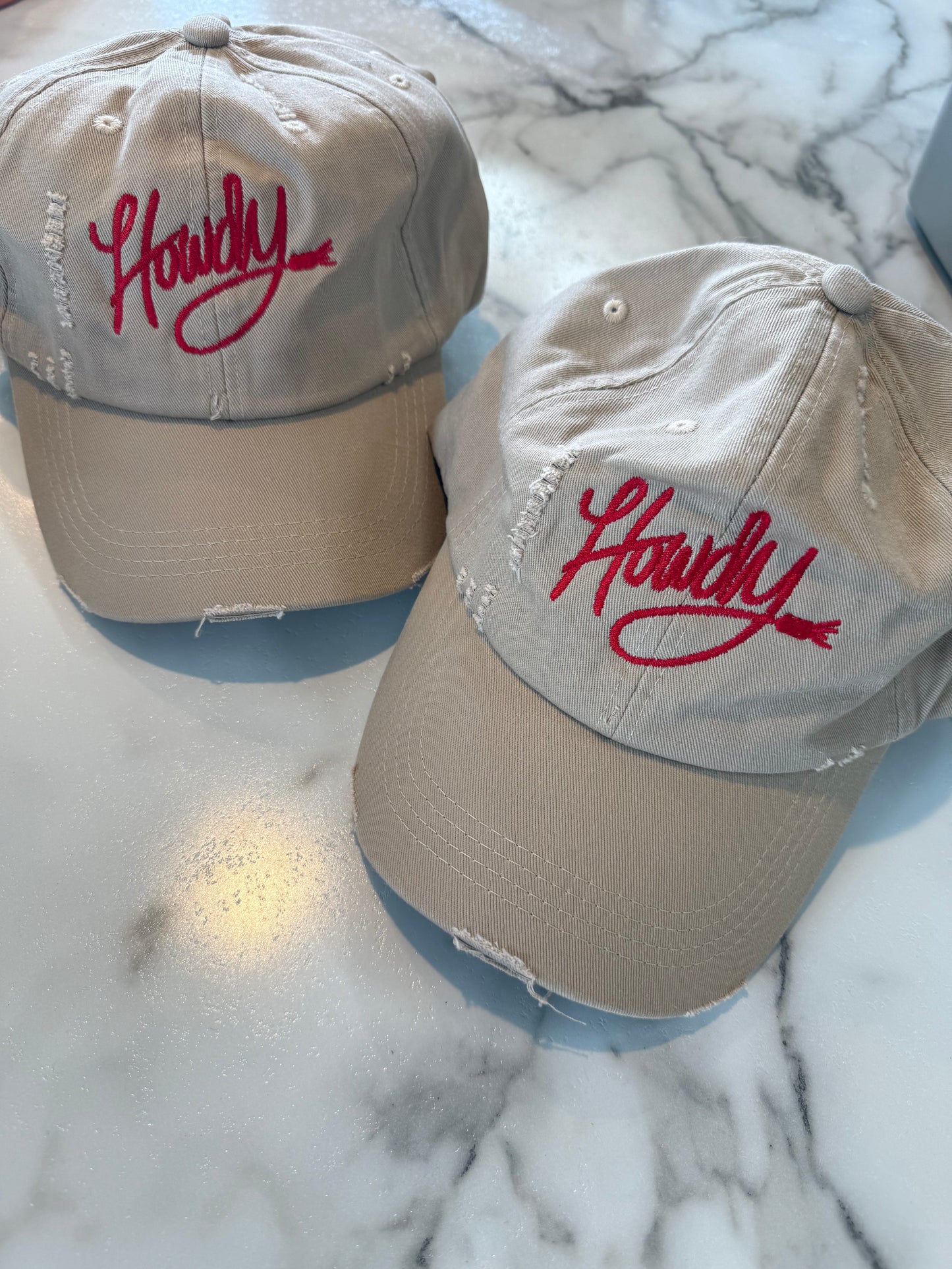 Embroidered Khaki Howdy Hat