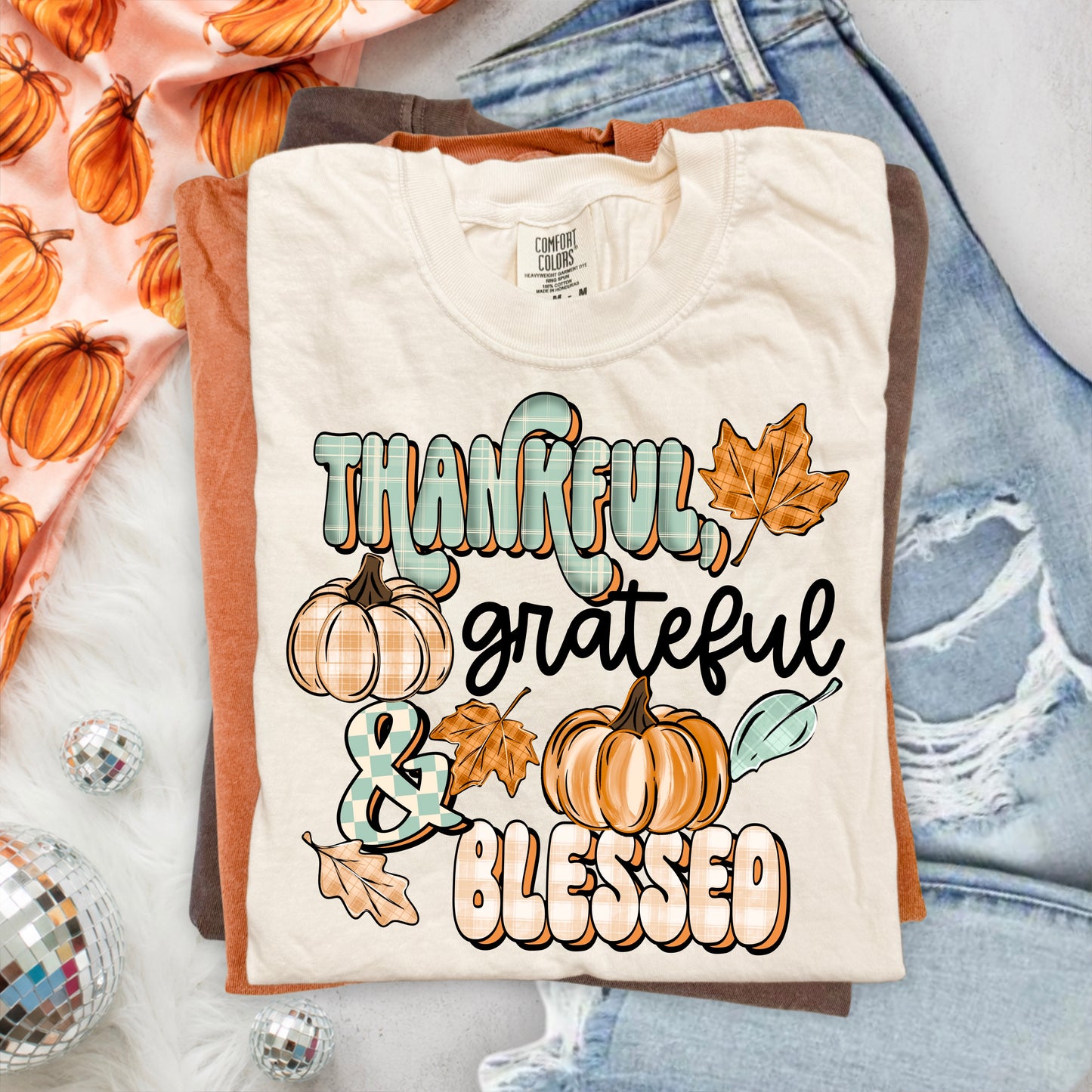 Pumpkins Thankful Grateful Blessed