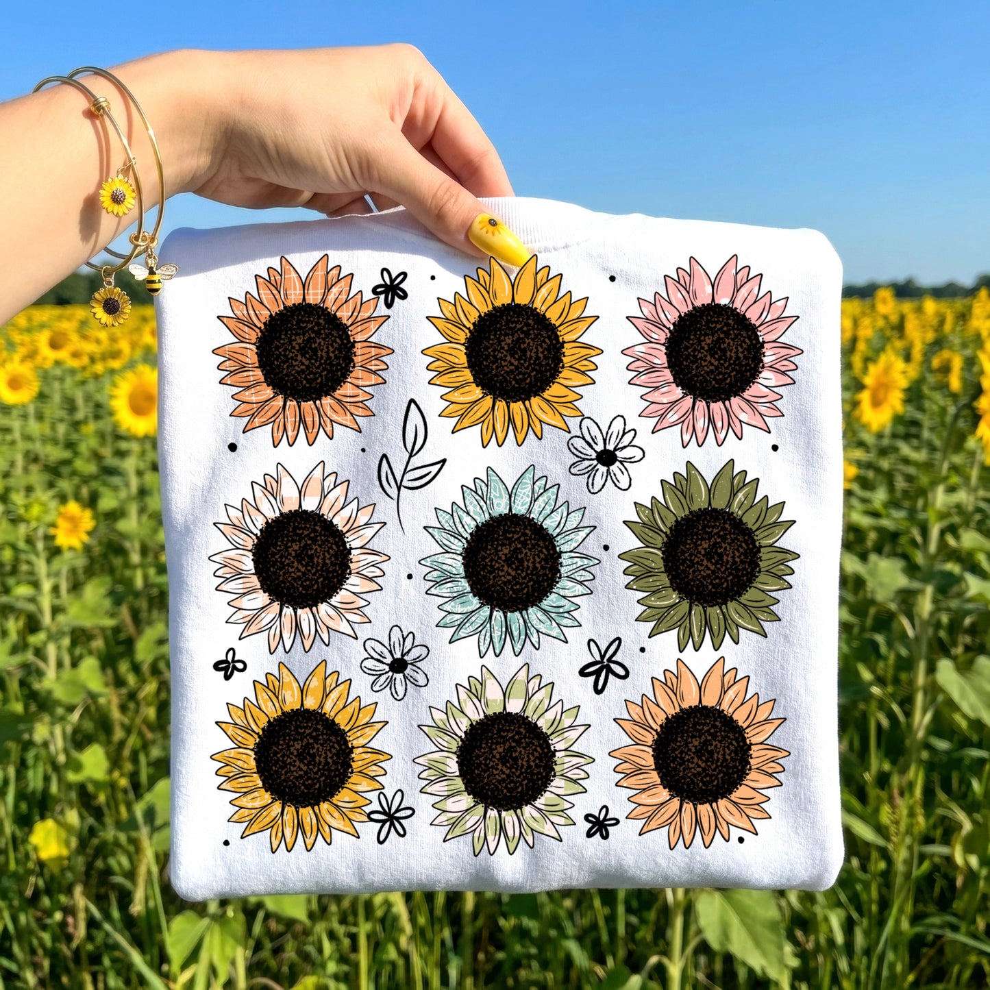 Minimalist Flowers Sunflower Grid
