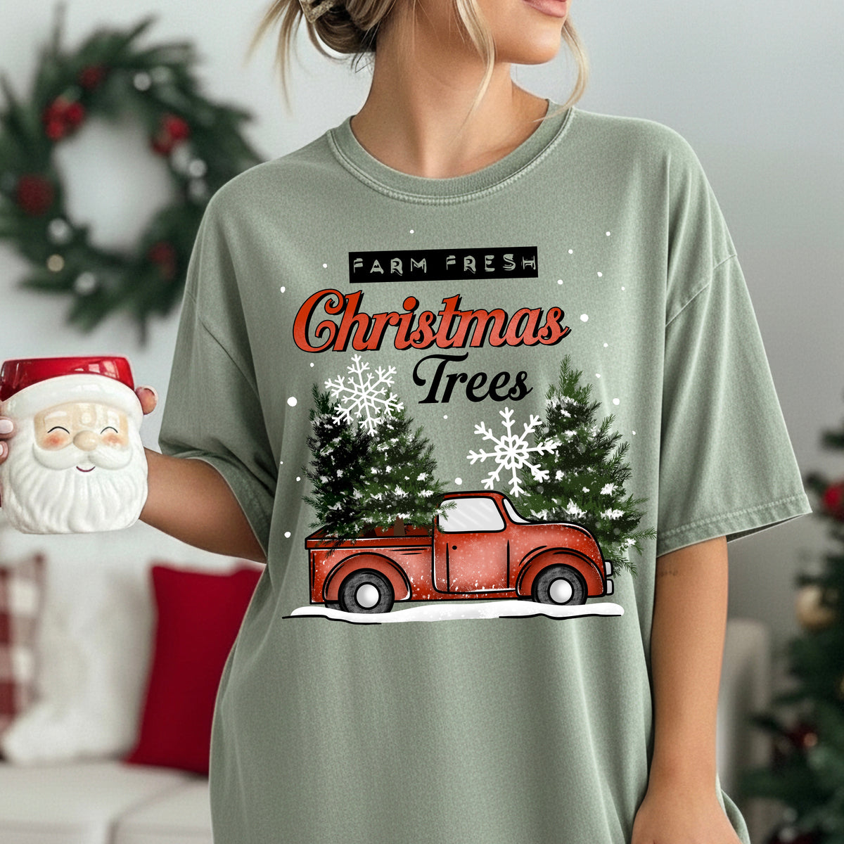 Pine Trees And Truck Farm Fresh