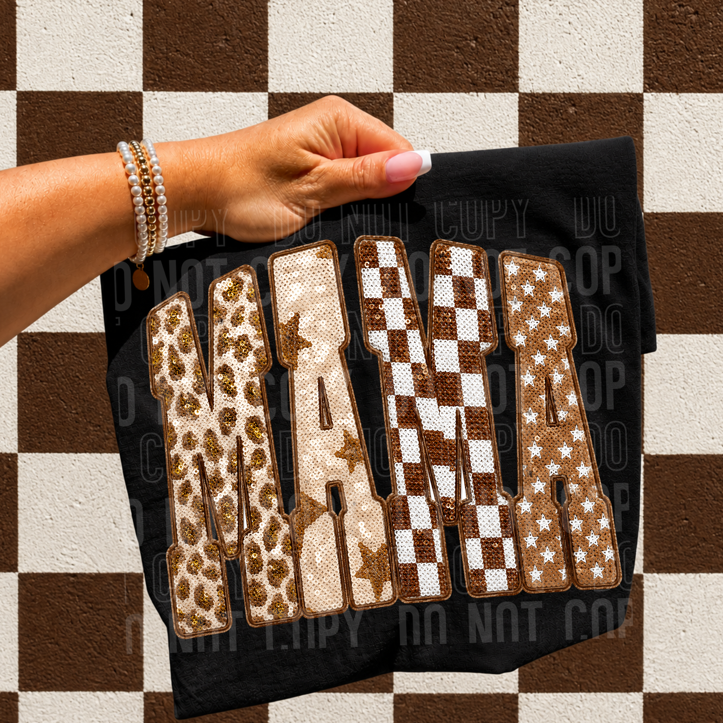 Mama Faux Sequin