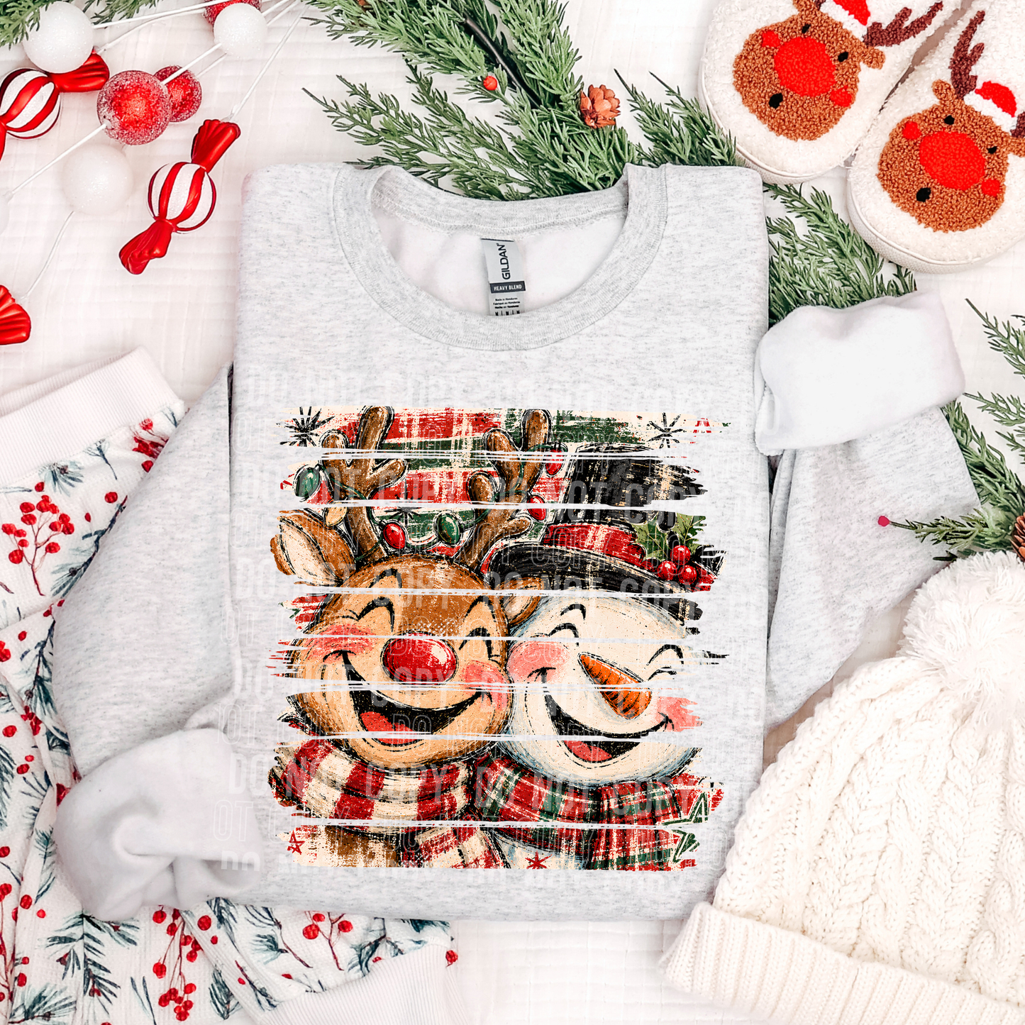 Snowman And Reindeer Brush