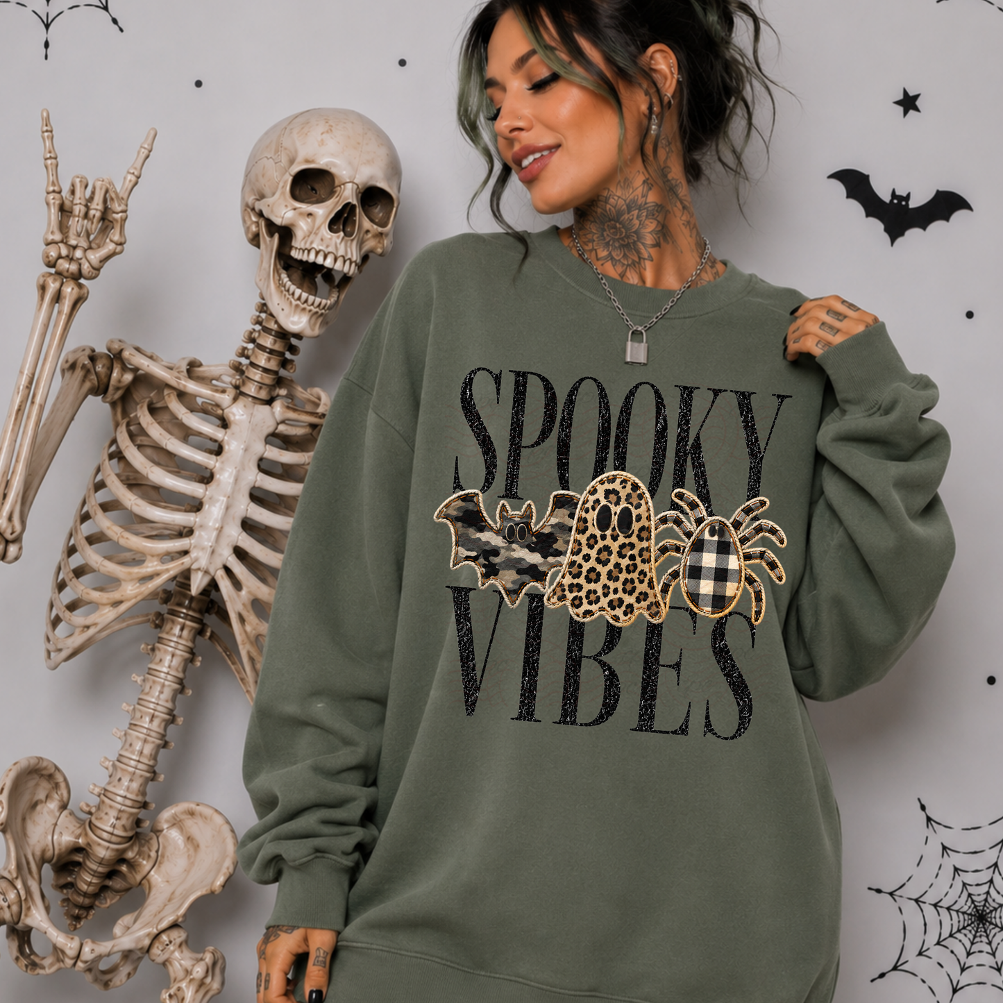 Bat Ghost Spider Spooky Vibes