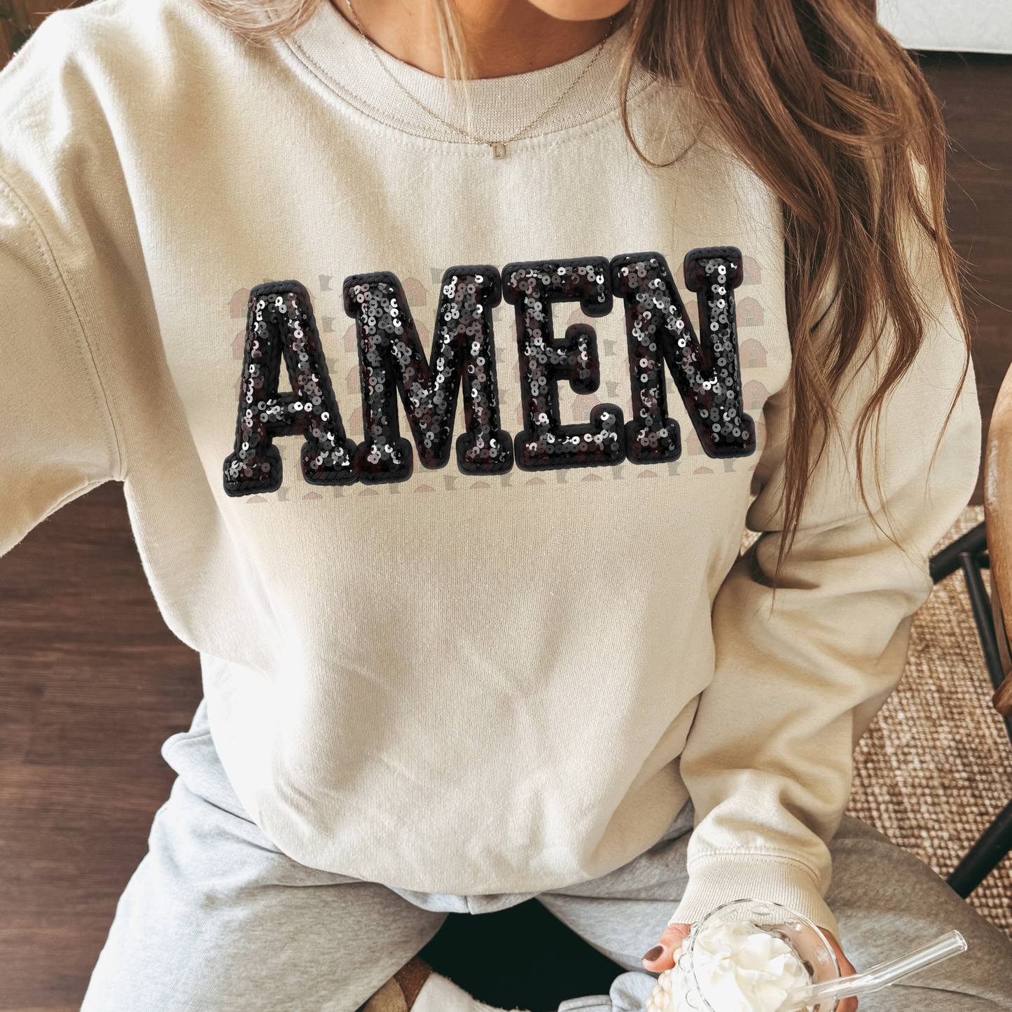 Black Amen Sequin Appearance