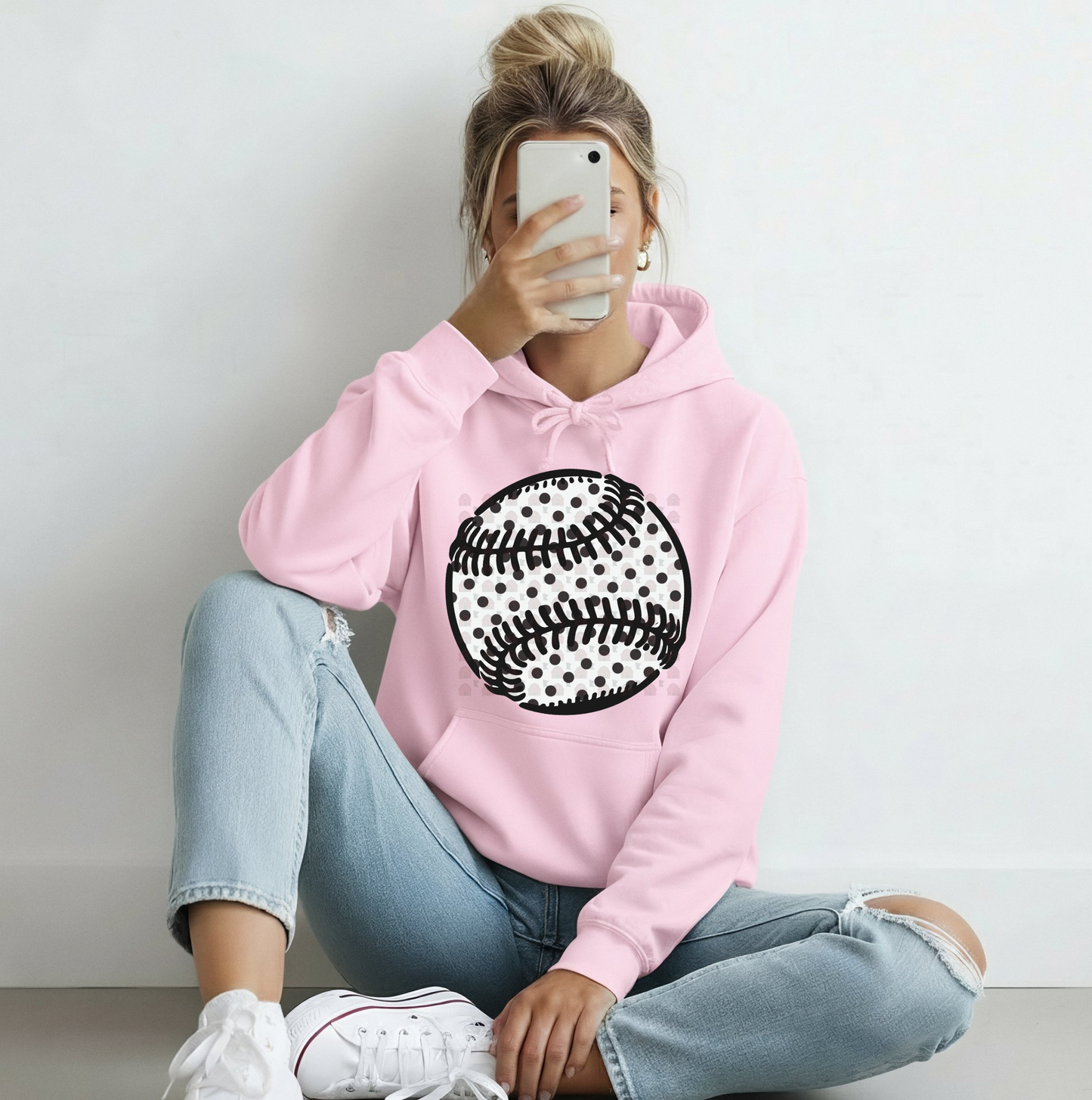 Black And White Polka Dot Baseball