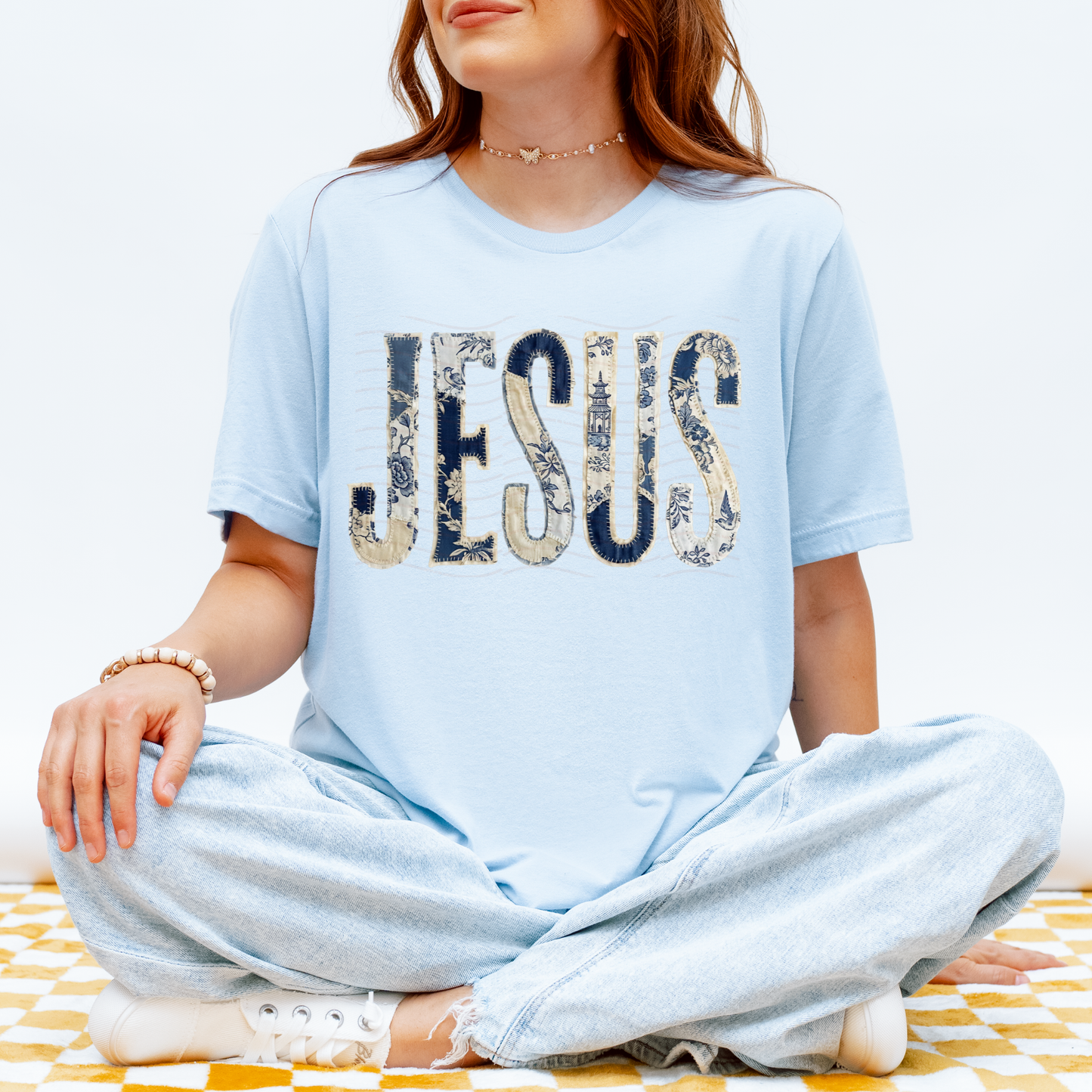 Blue Floral Jesus