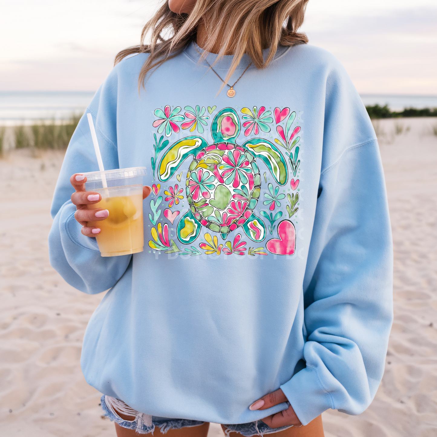 Boho Floral Turtle