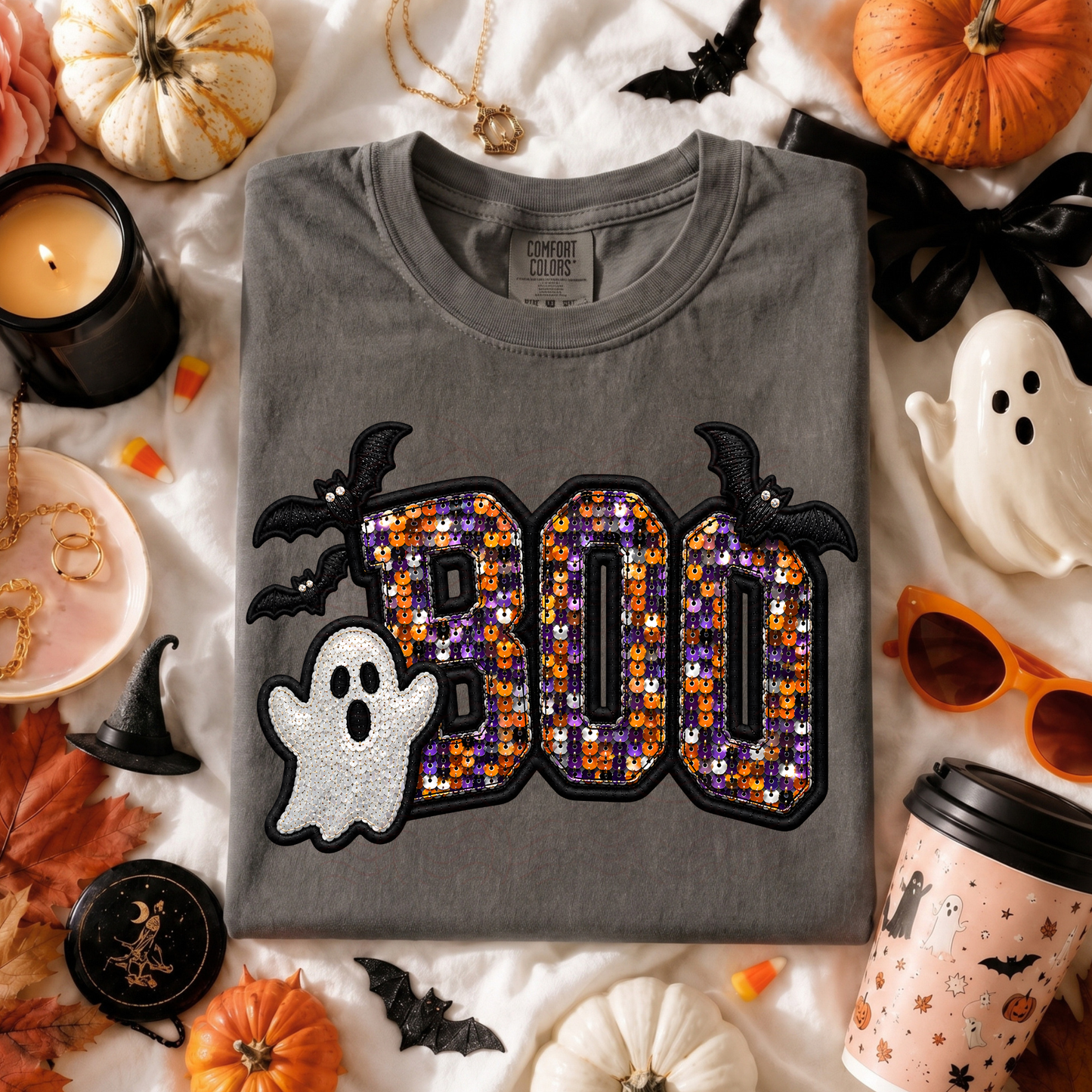 Boo Faux Sequin