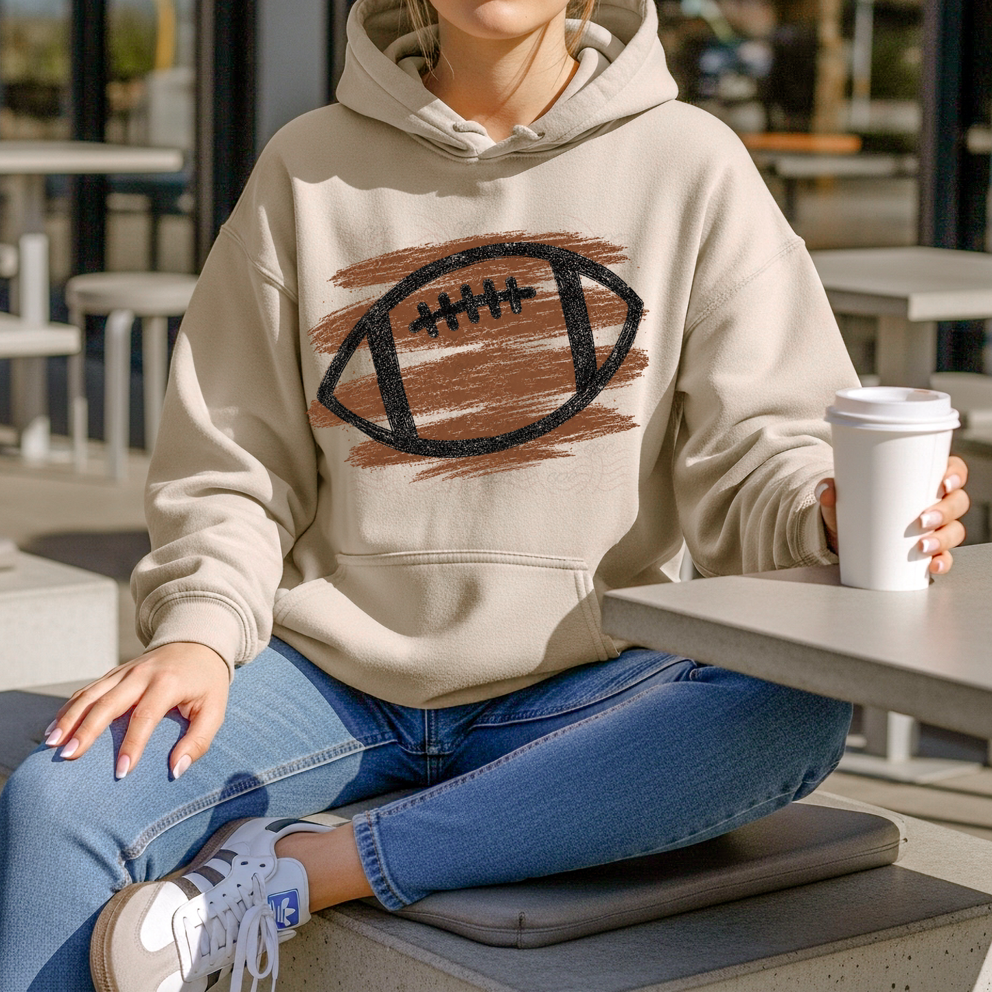Brown Brushstrokes Black Football