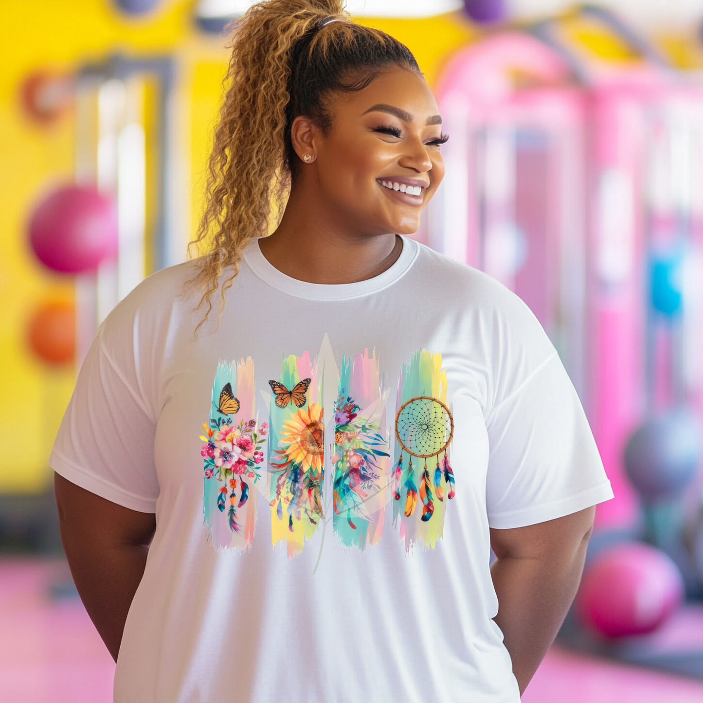 Brushstroke Boho Floral Grid