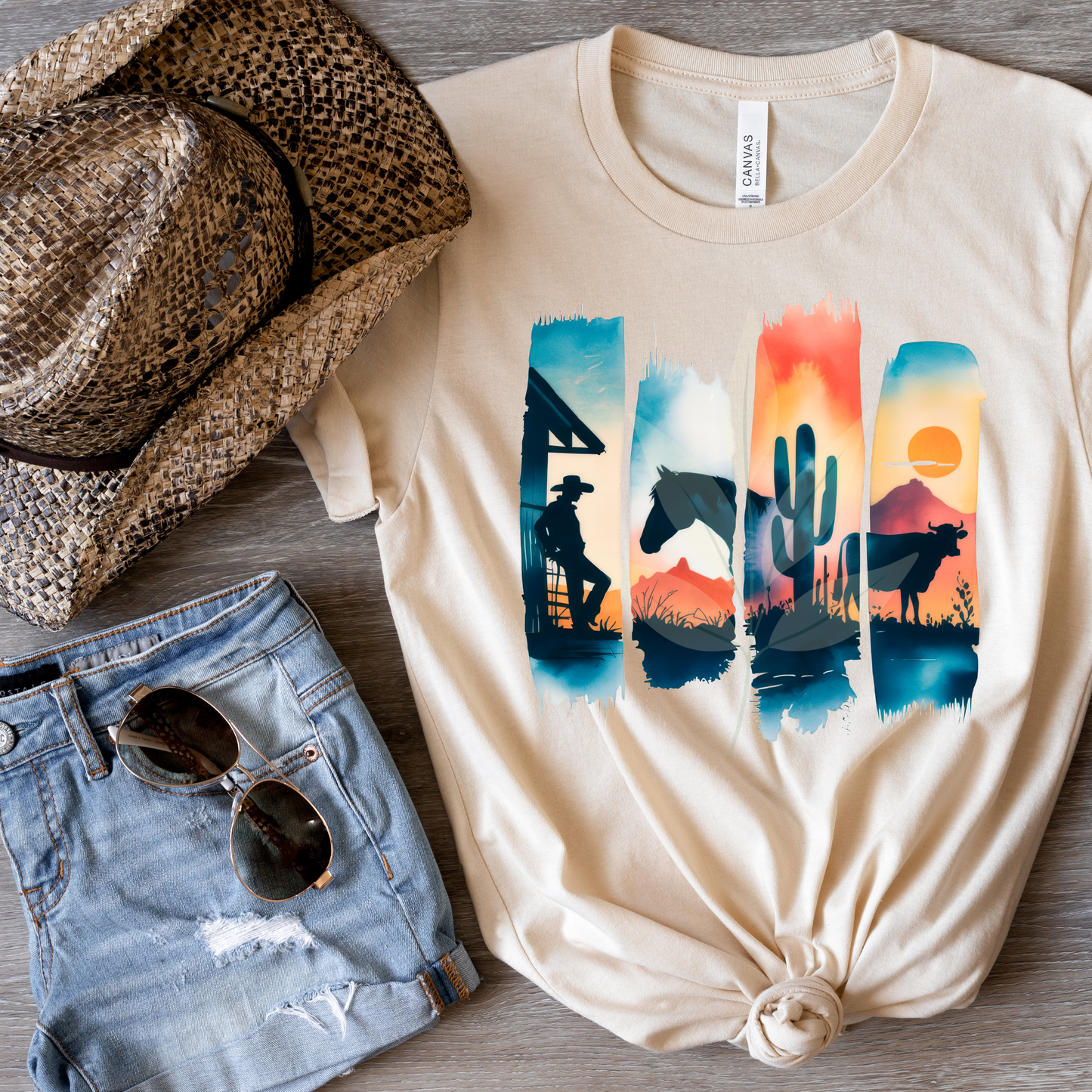 Brushstroke Cowboy Grid