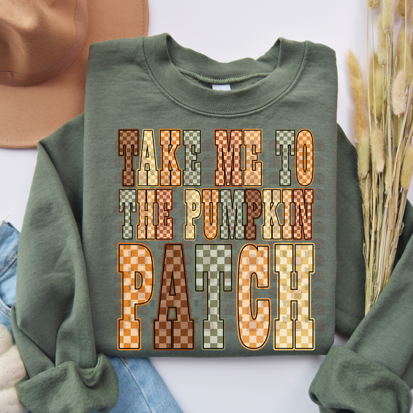 Checkered Take Me To The Pumpkin Patch