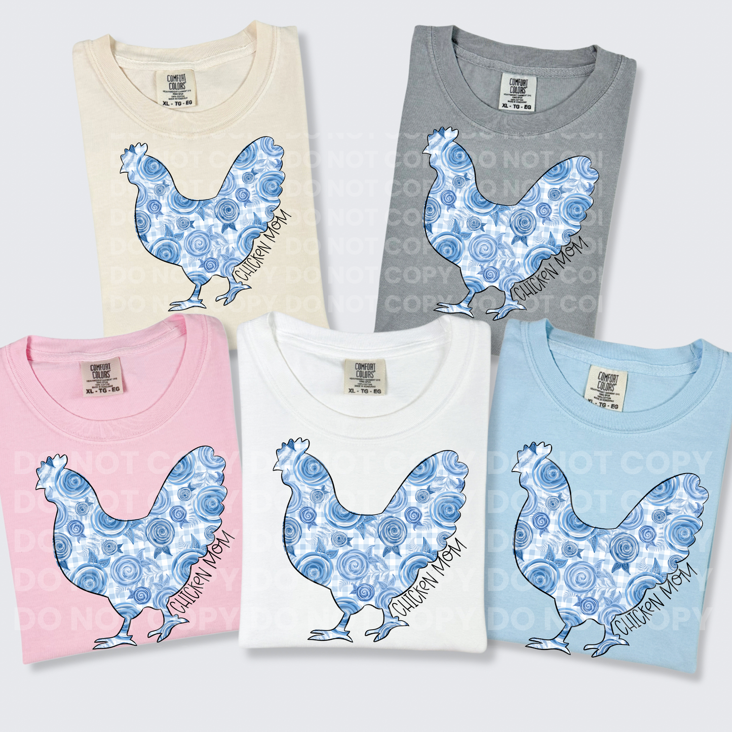 Blue Floral Farm Animals