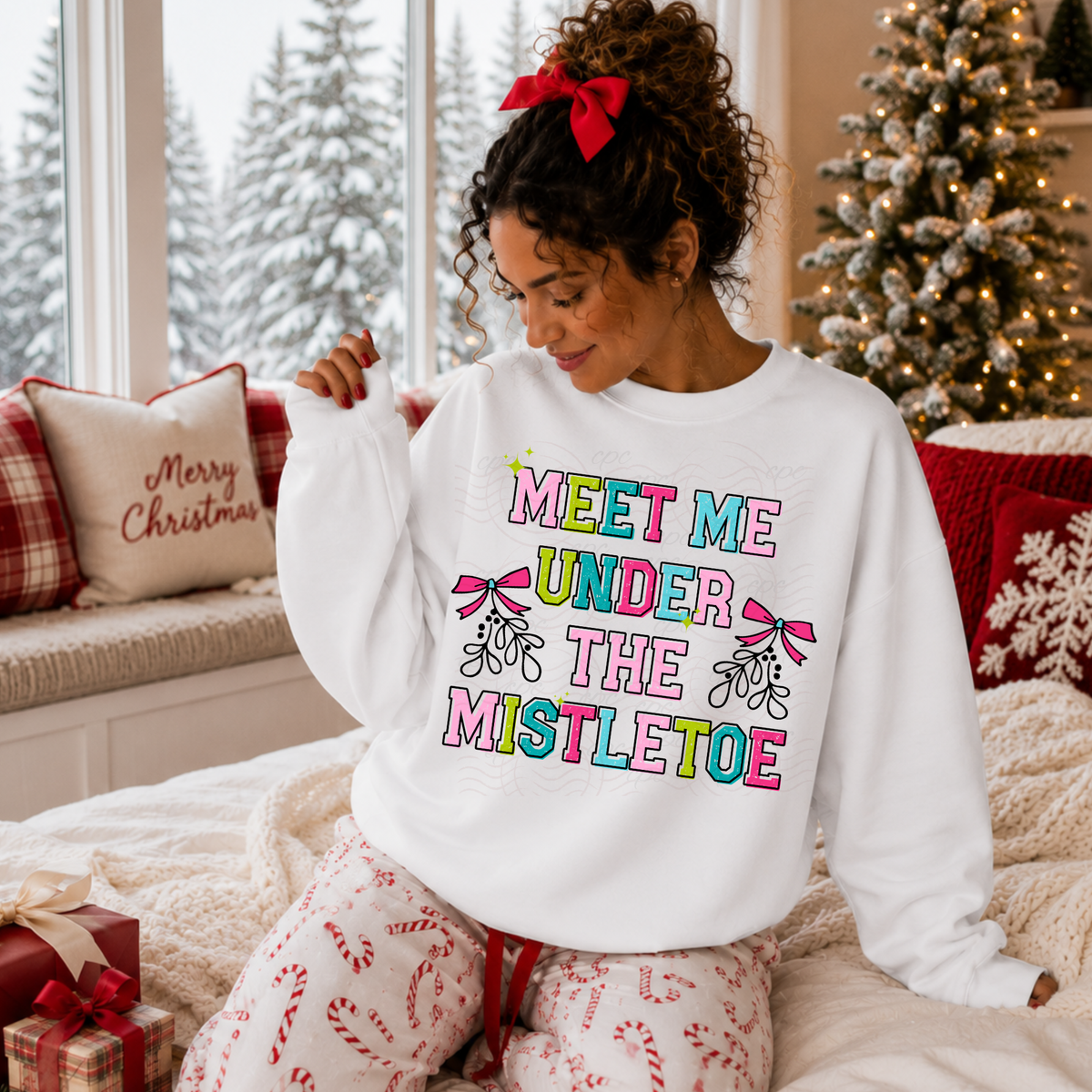 Colorful Meet Me Under The Mistletoe