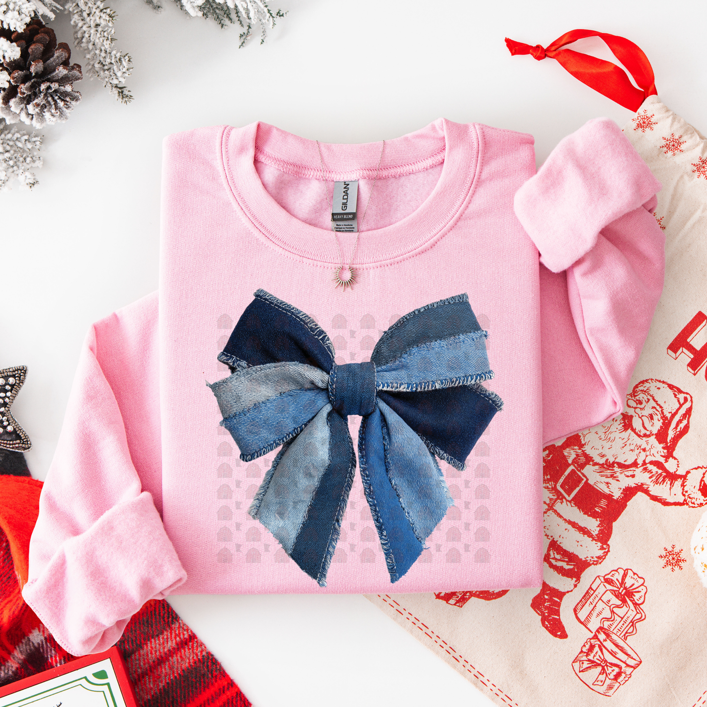 Denim Coquette Bow Patchwork