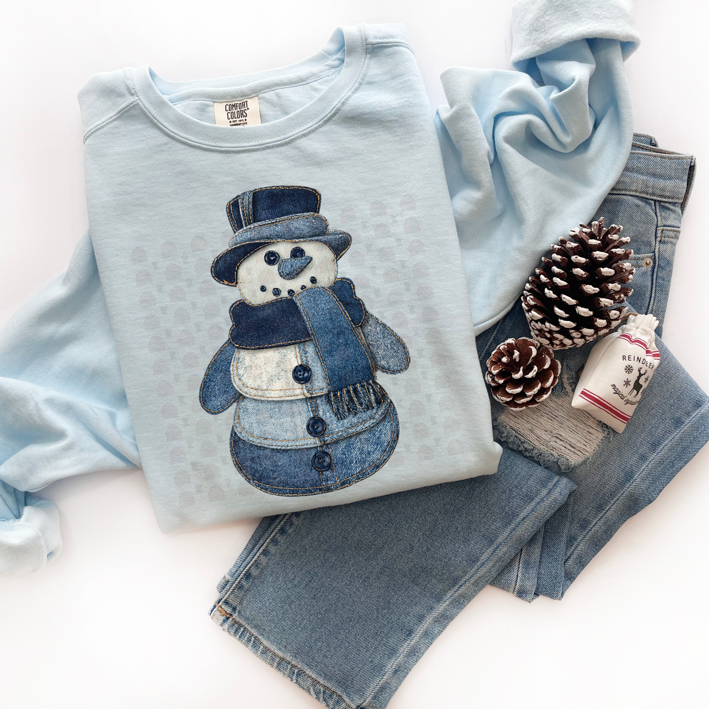 Denim Snowman Patchwork