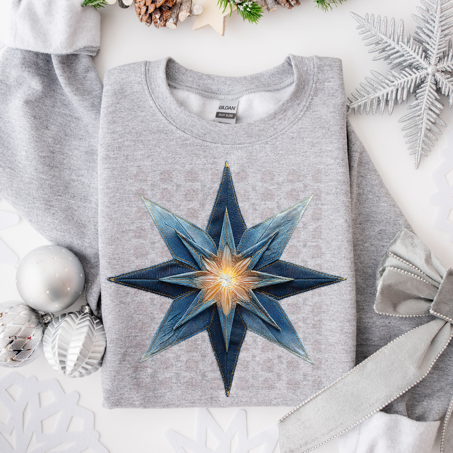 Denim Star Of Bethlehem Patchwork