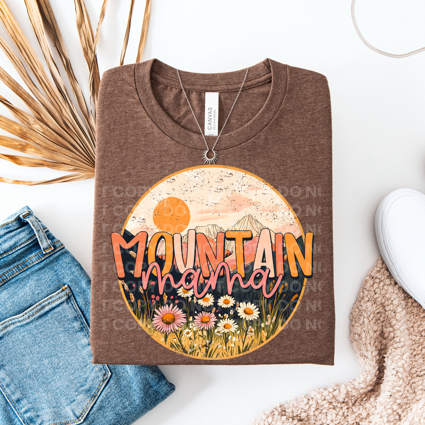 Distressed Floral Mountain Mama