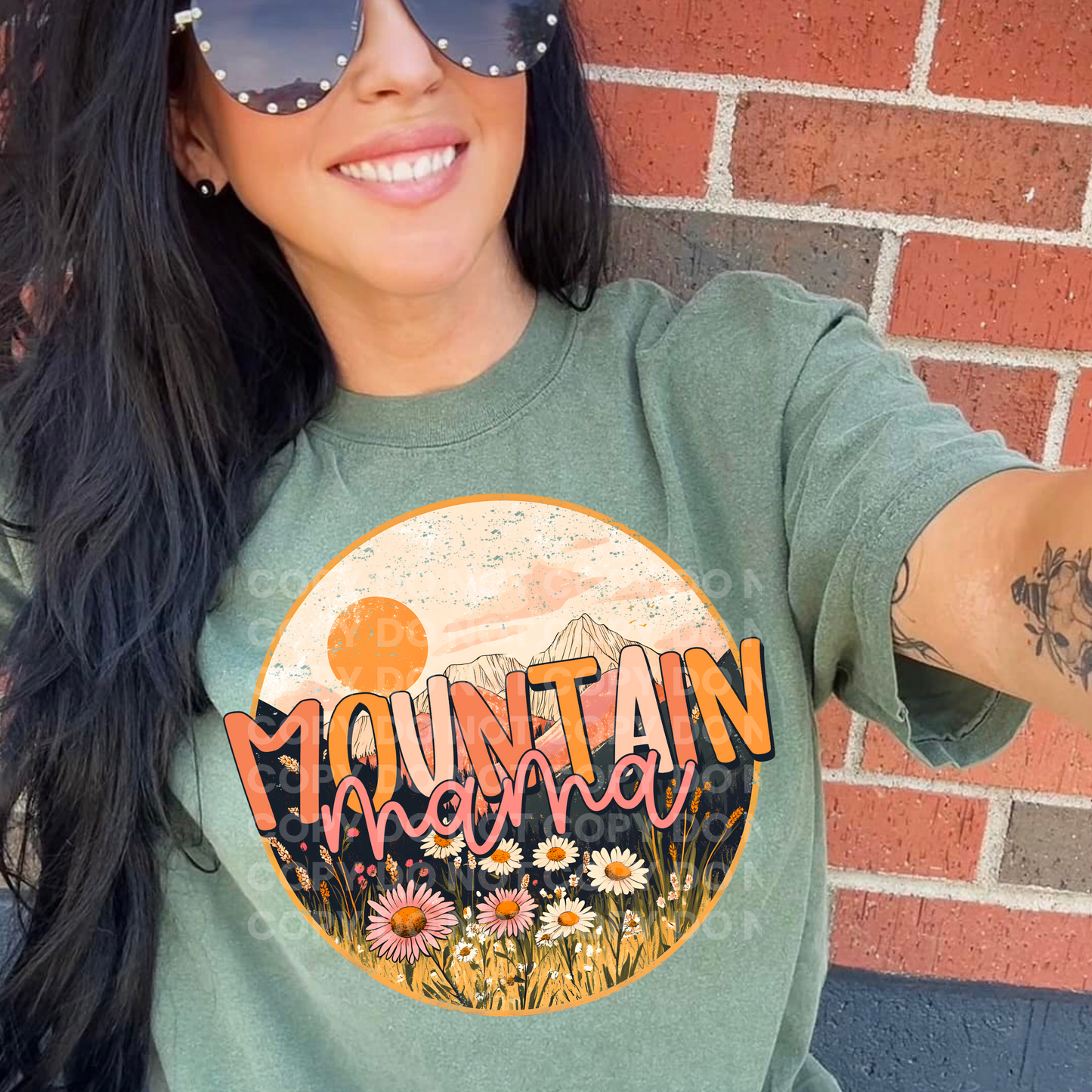 Distressed Floral Mountain Mama