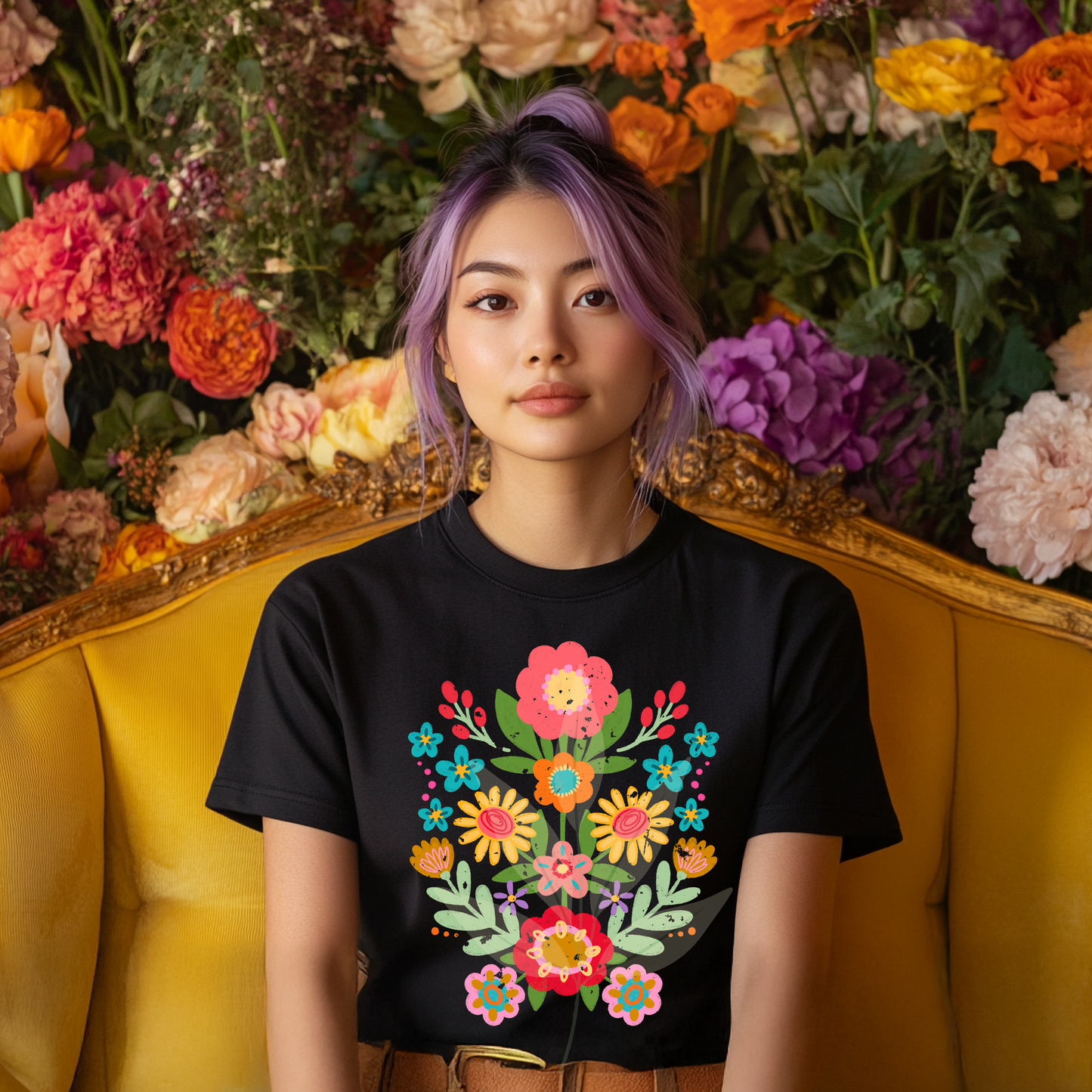 Distressed Folk Art Florals