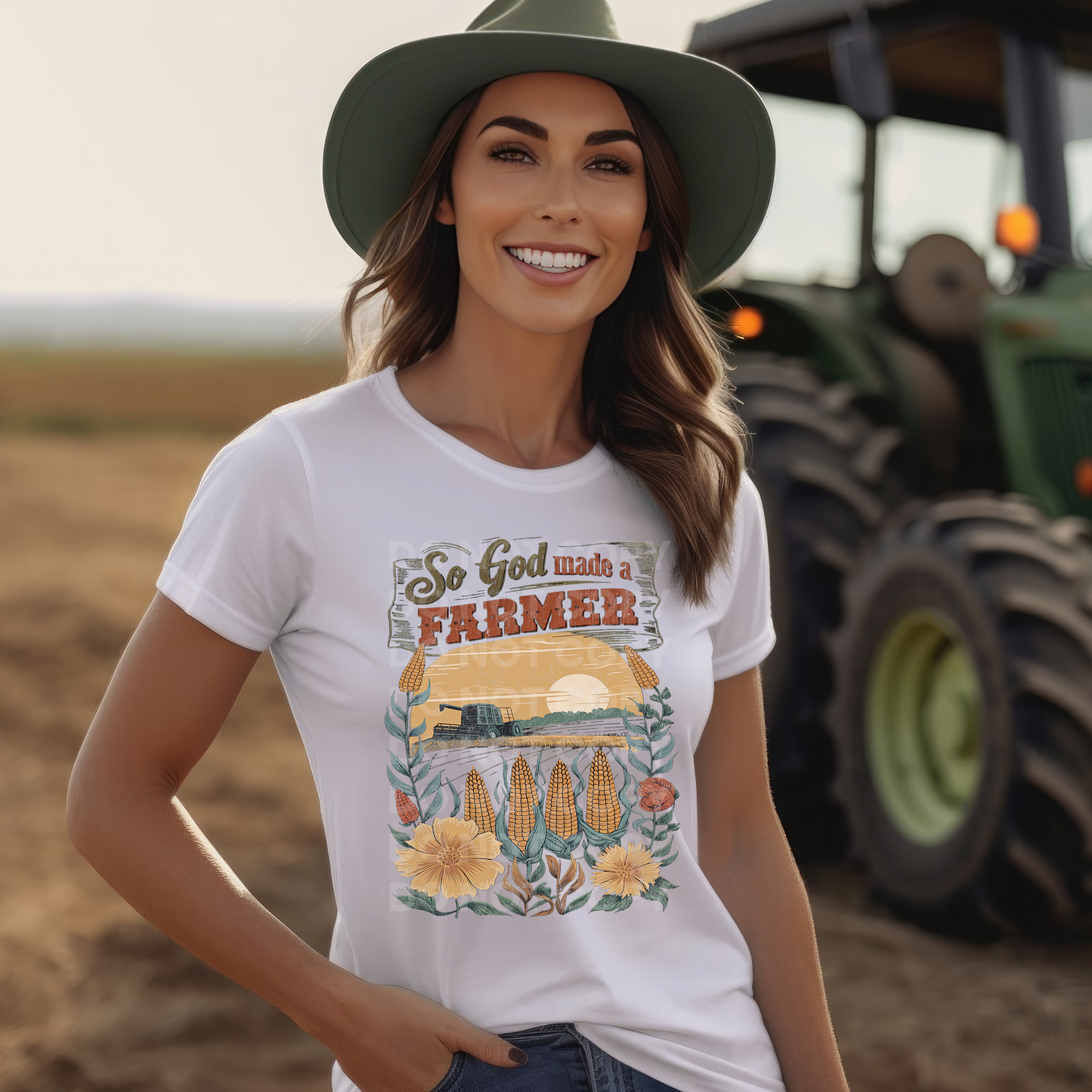 Distressed So God Made A Farmer