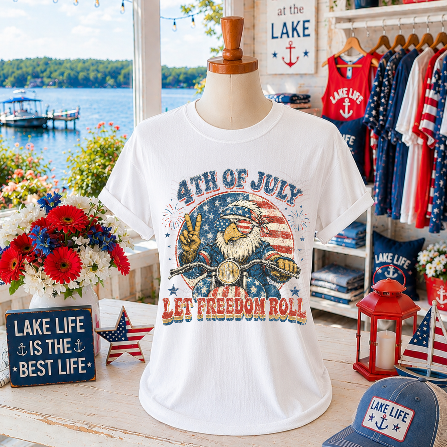 Eagle Let Freedom Roll Retro