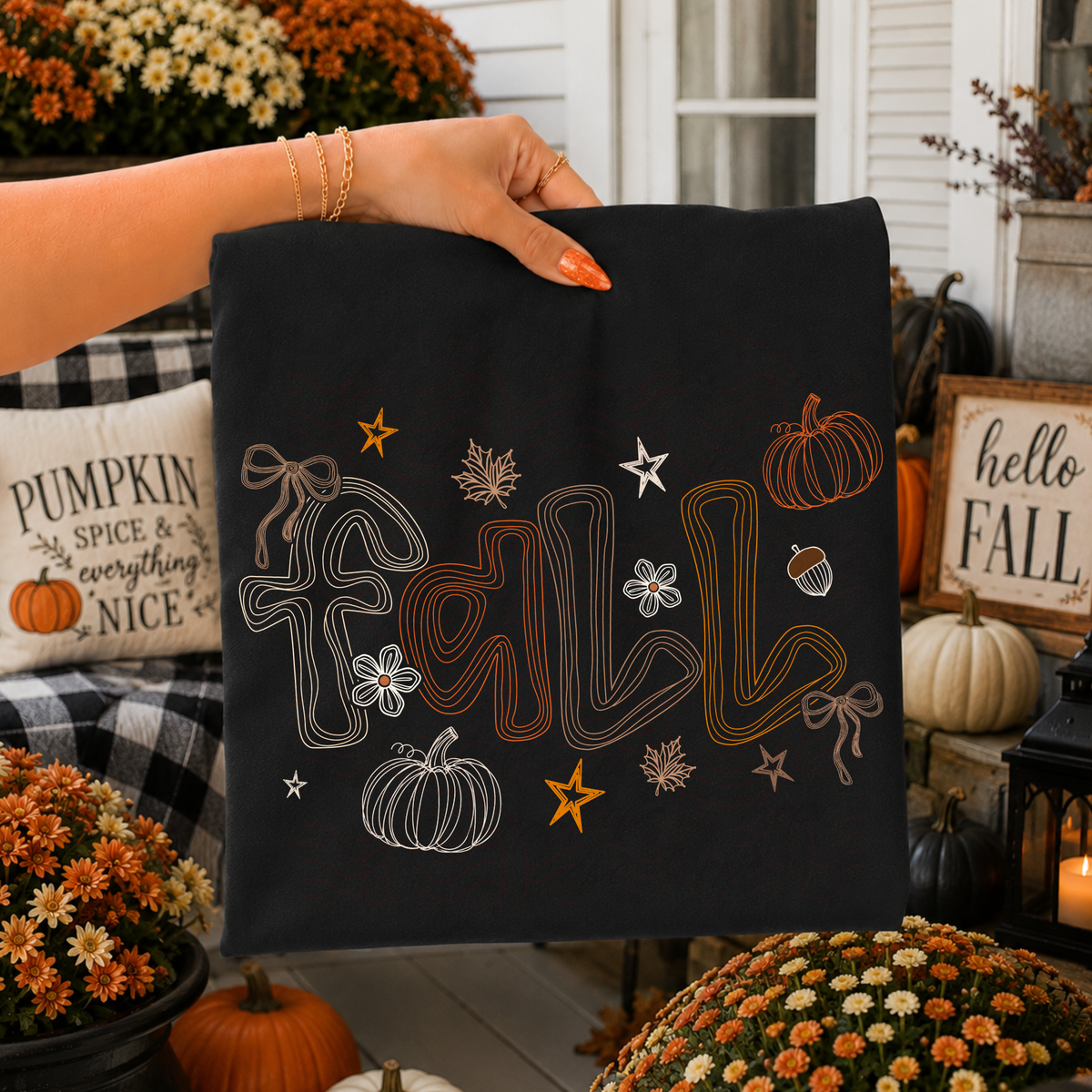 Fall Squiggly Pumpkins And Bows