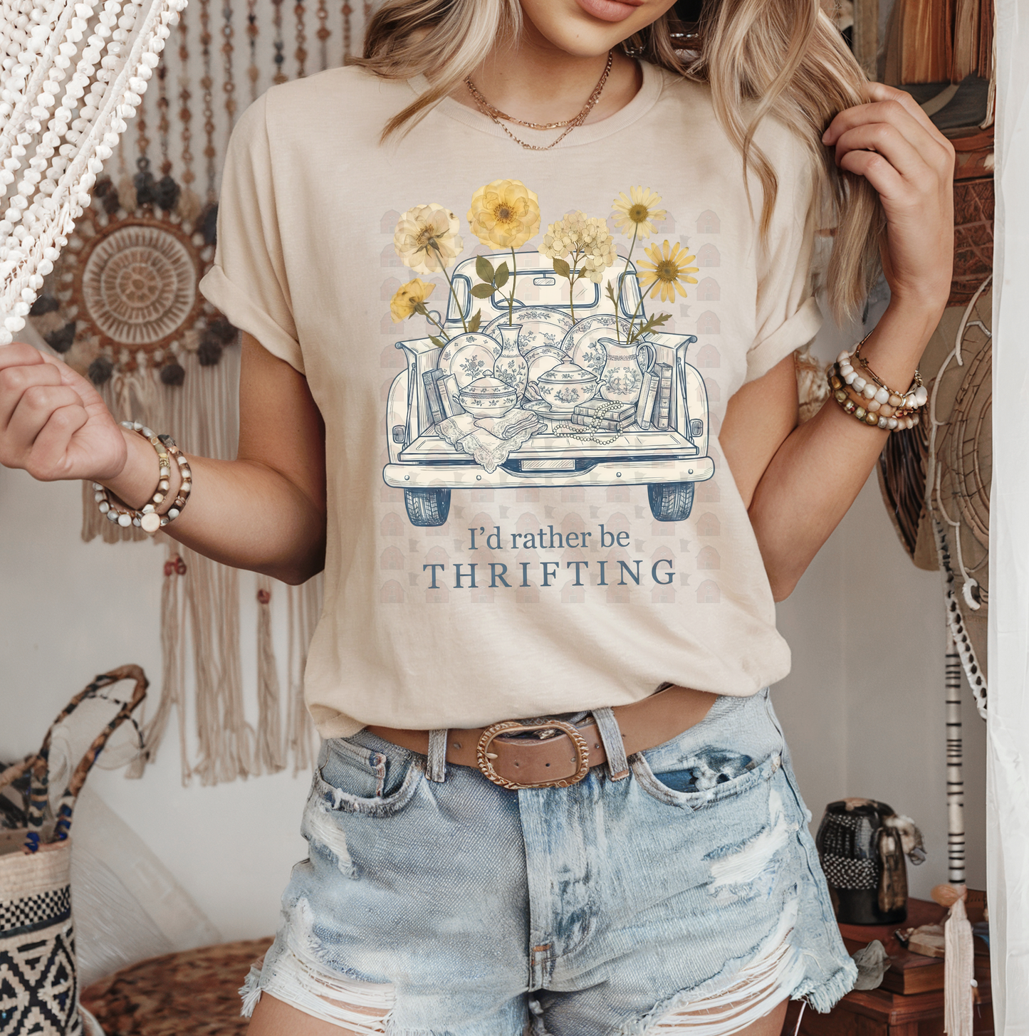 Floral And Vintage Dishes In Truck