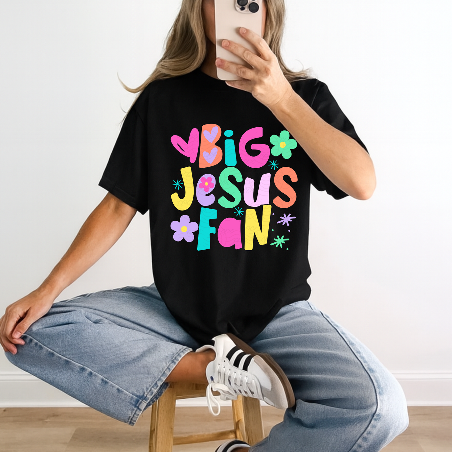 Flowers Stars Heart Big Jesus Fan