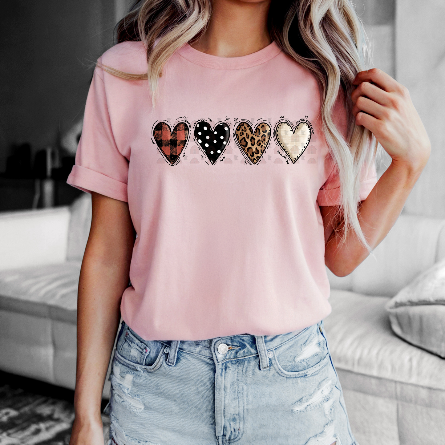 Four Patterned Hearts