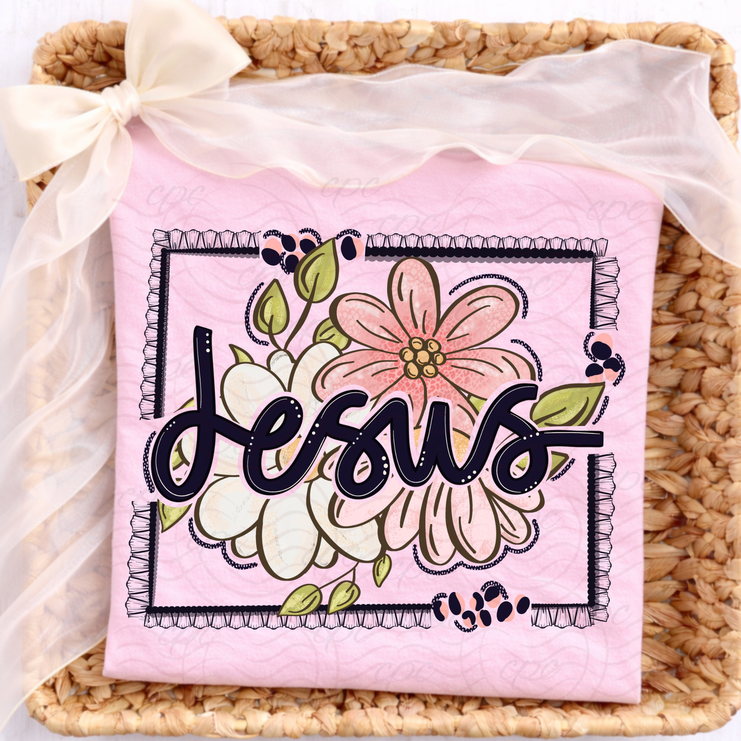 Frame And Florals Jesus