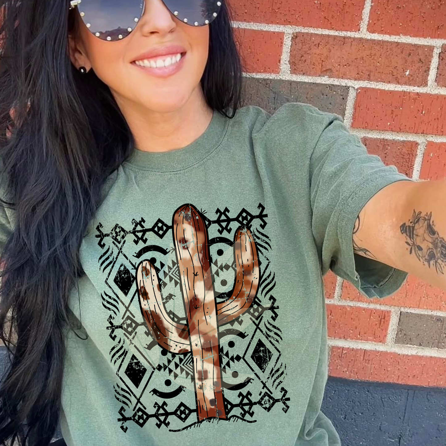 Grunge Aztec Cactus