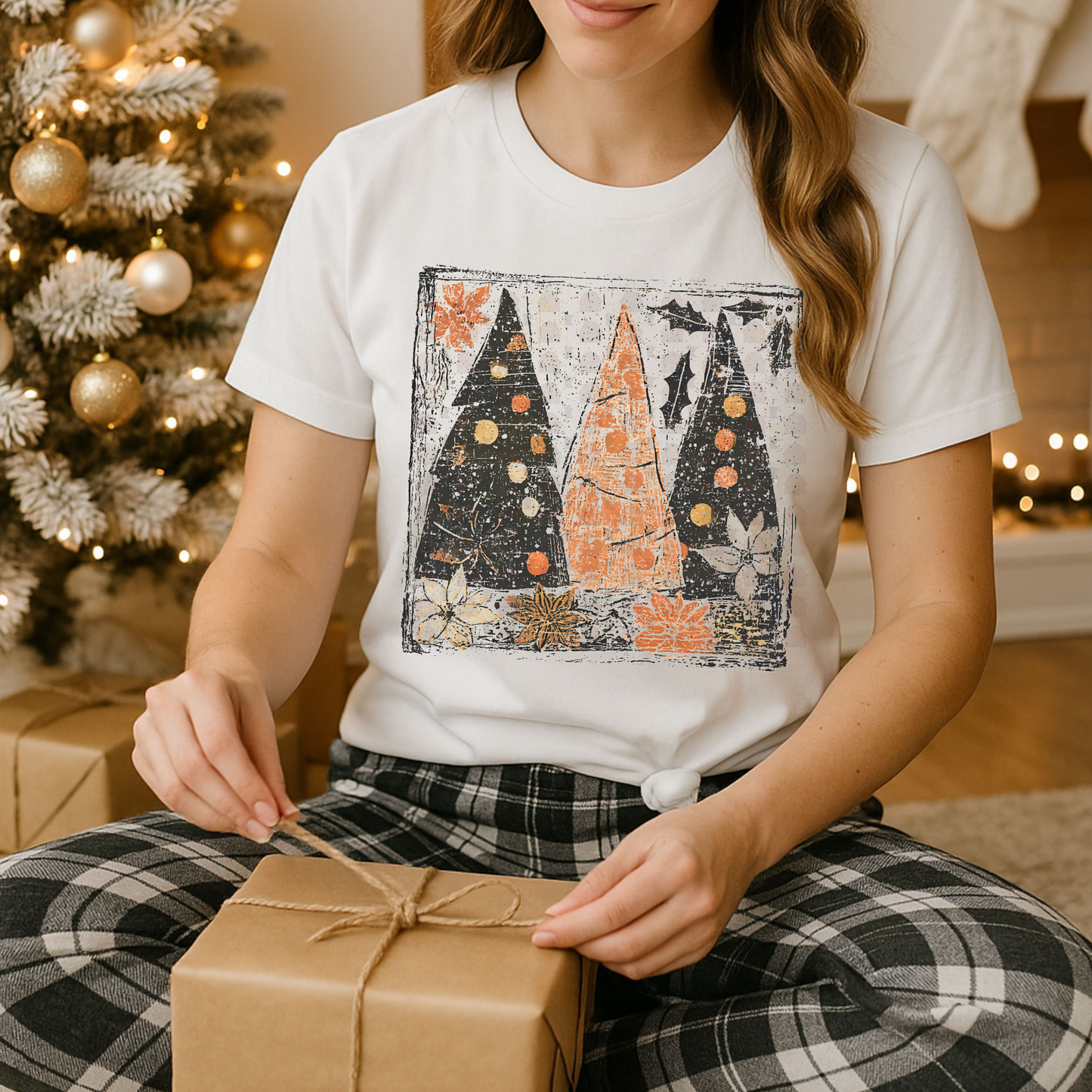 Grunge Boho Trio Christmas Trees