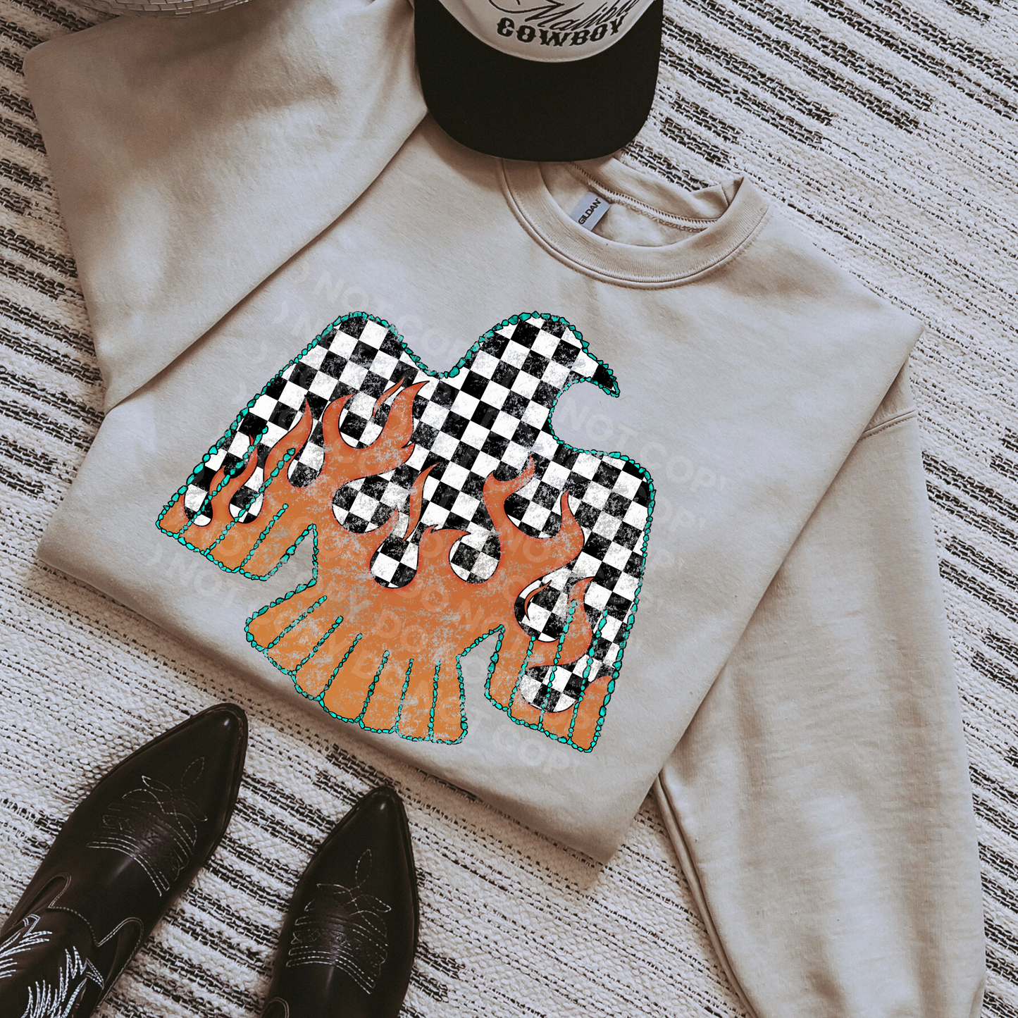 Grunge Checkered Thunderbird
