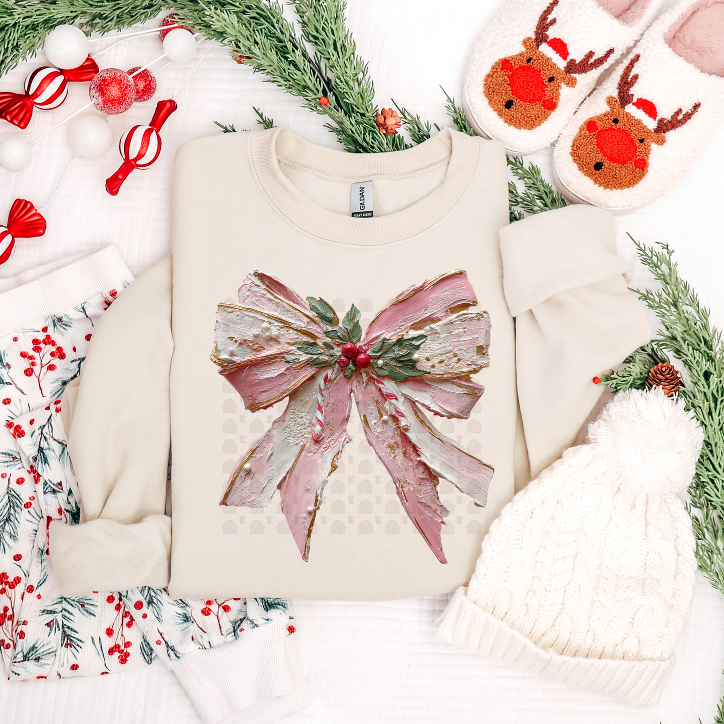 Hand Painted Christmas Bow