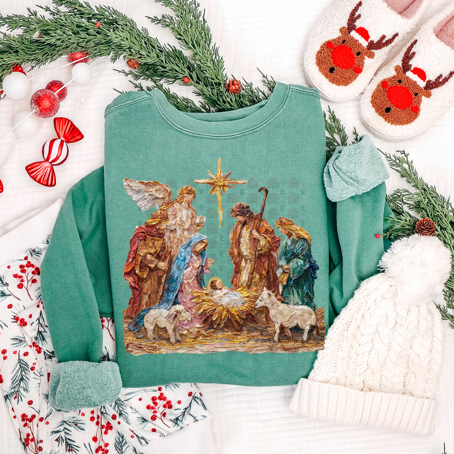 Hand Painted Nativity Scene
