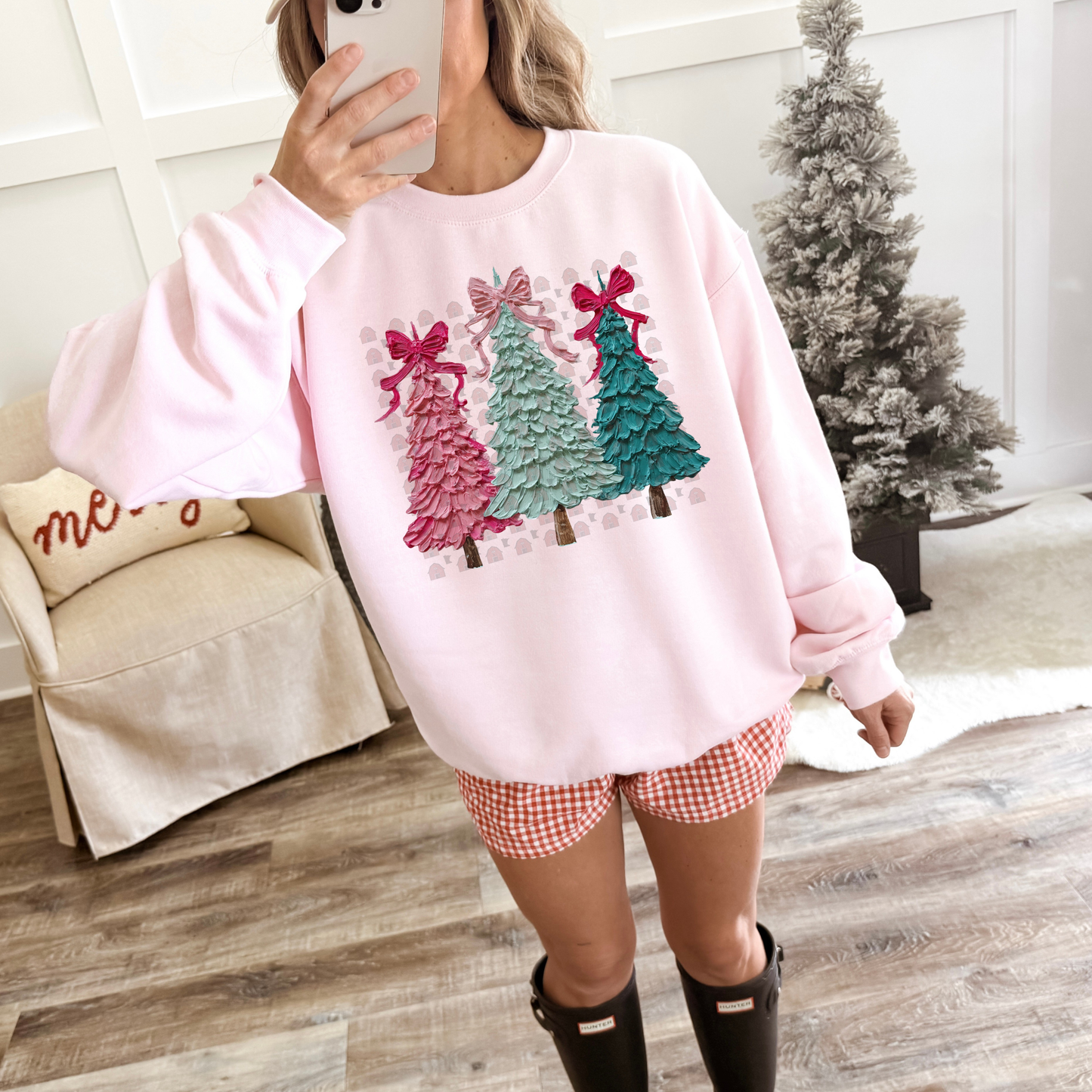 Hand Painted Pastel Christmas Trees