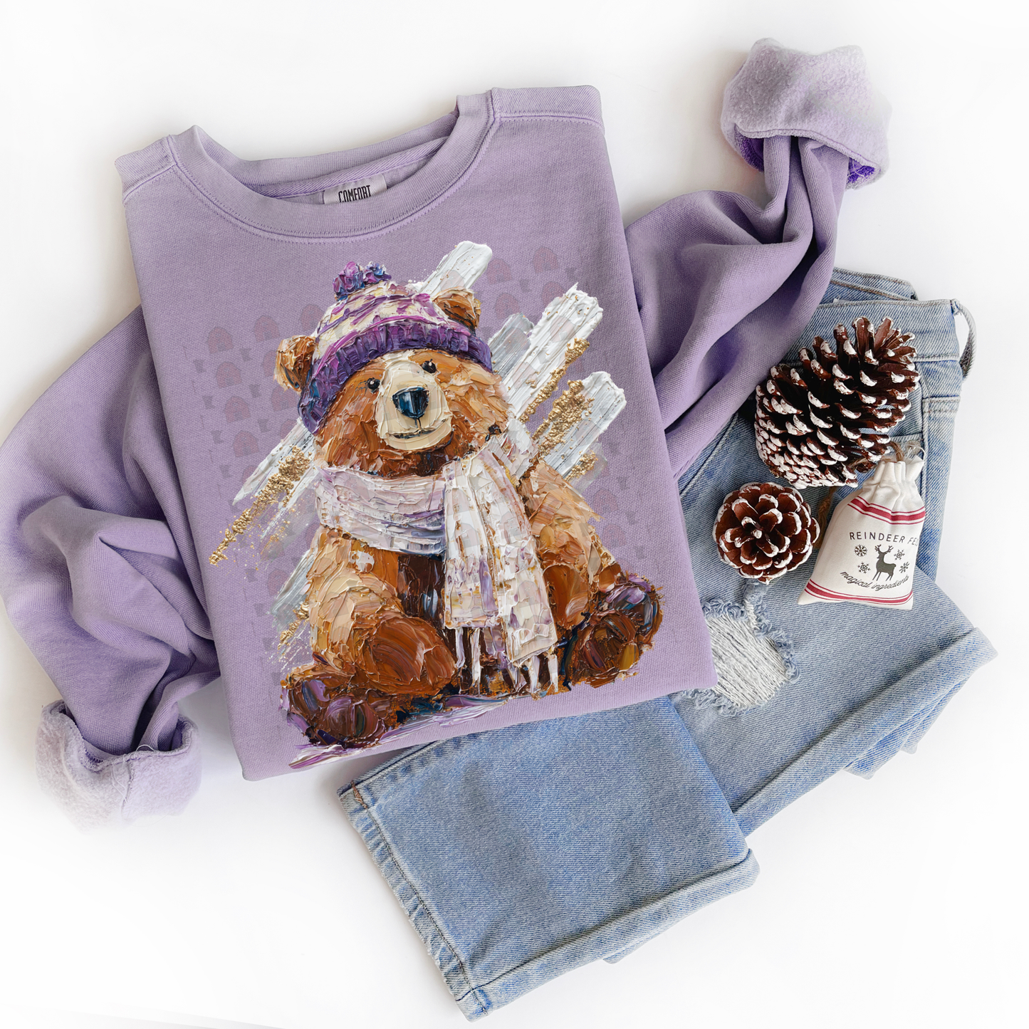 Hand Painted Winter Bear