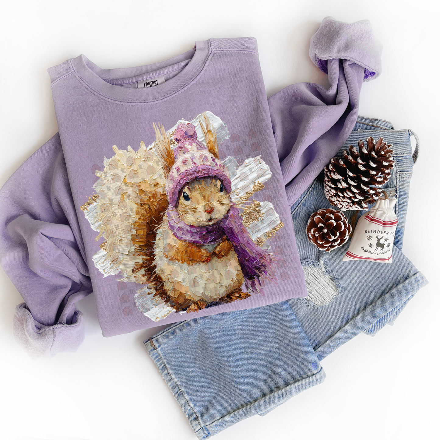 Hand Painted Winter Squirrel