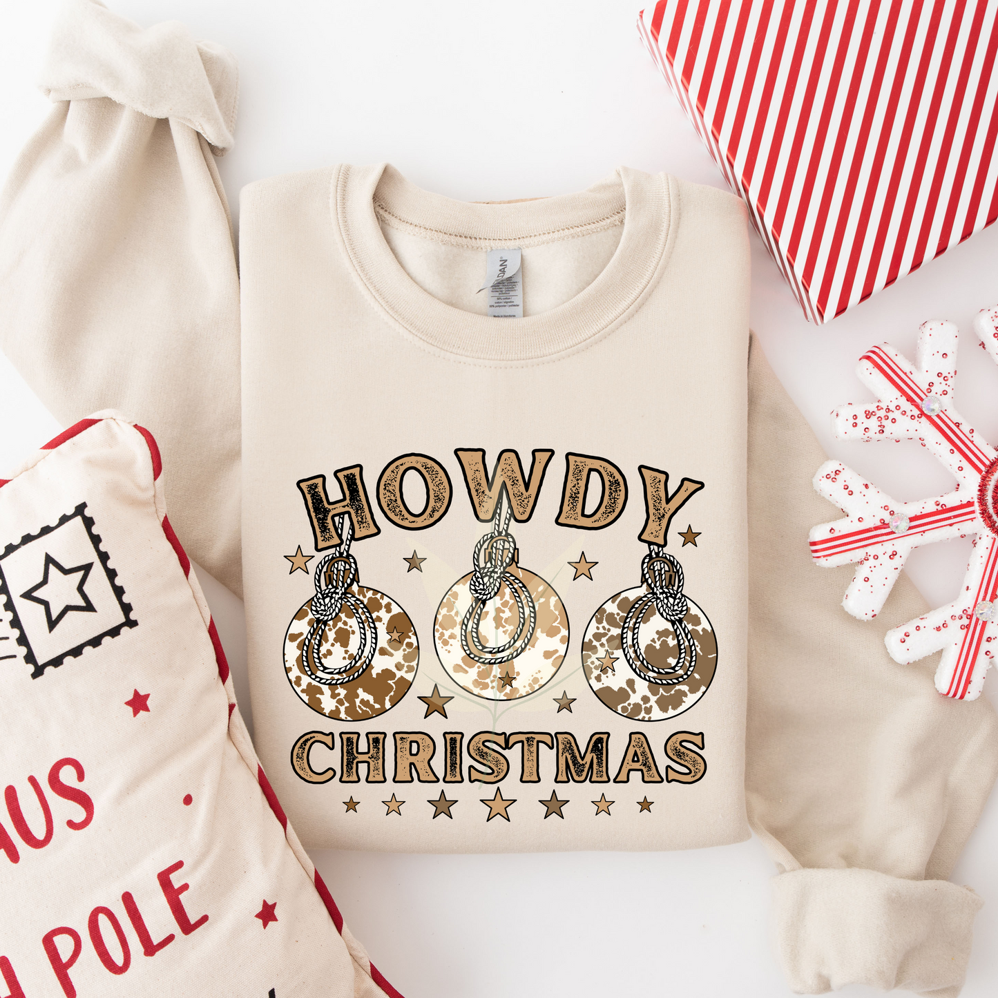 Howdy Christmas Cow Print