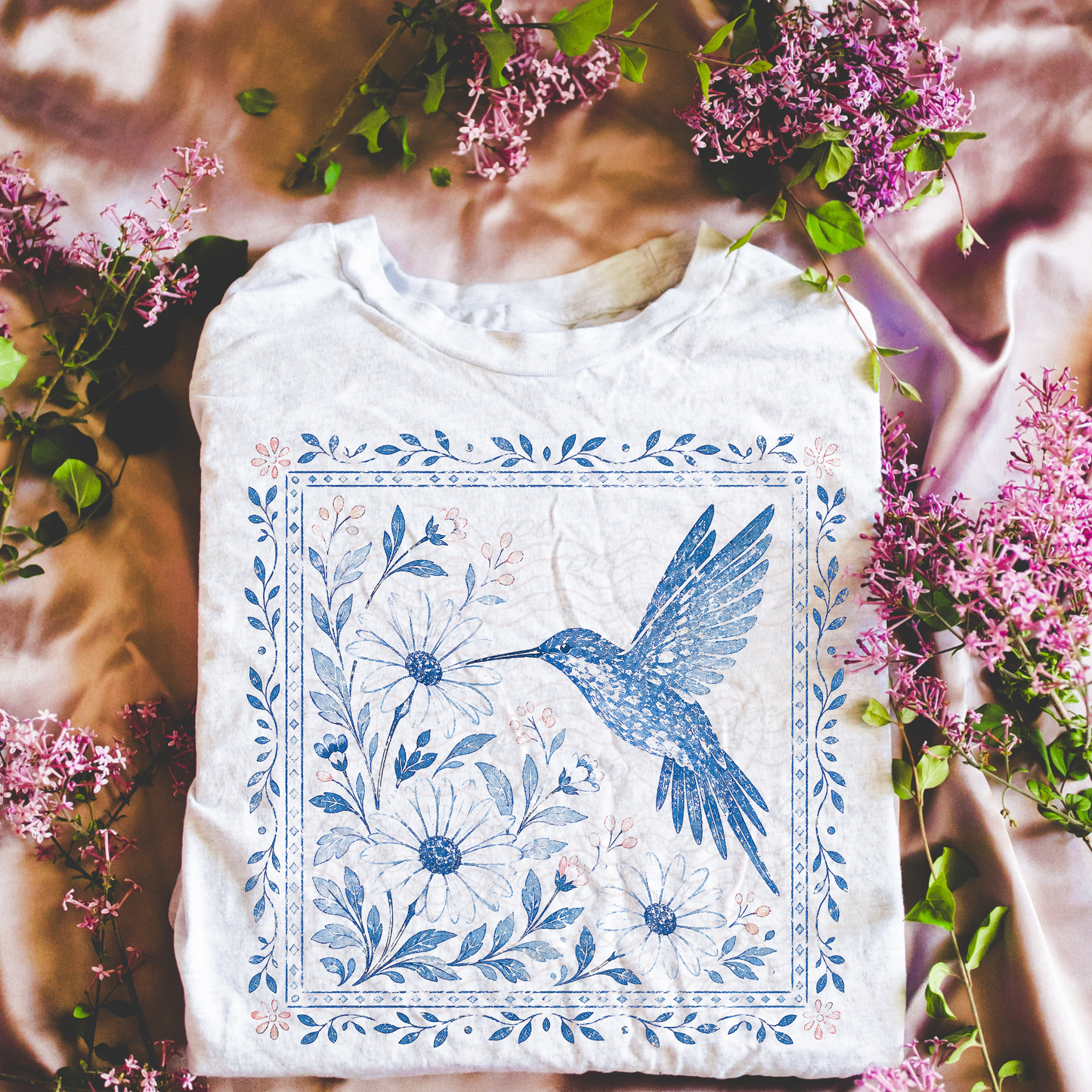 Hummingbird And Flowers