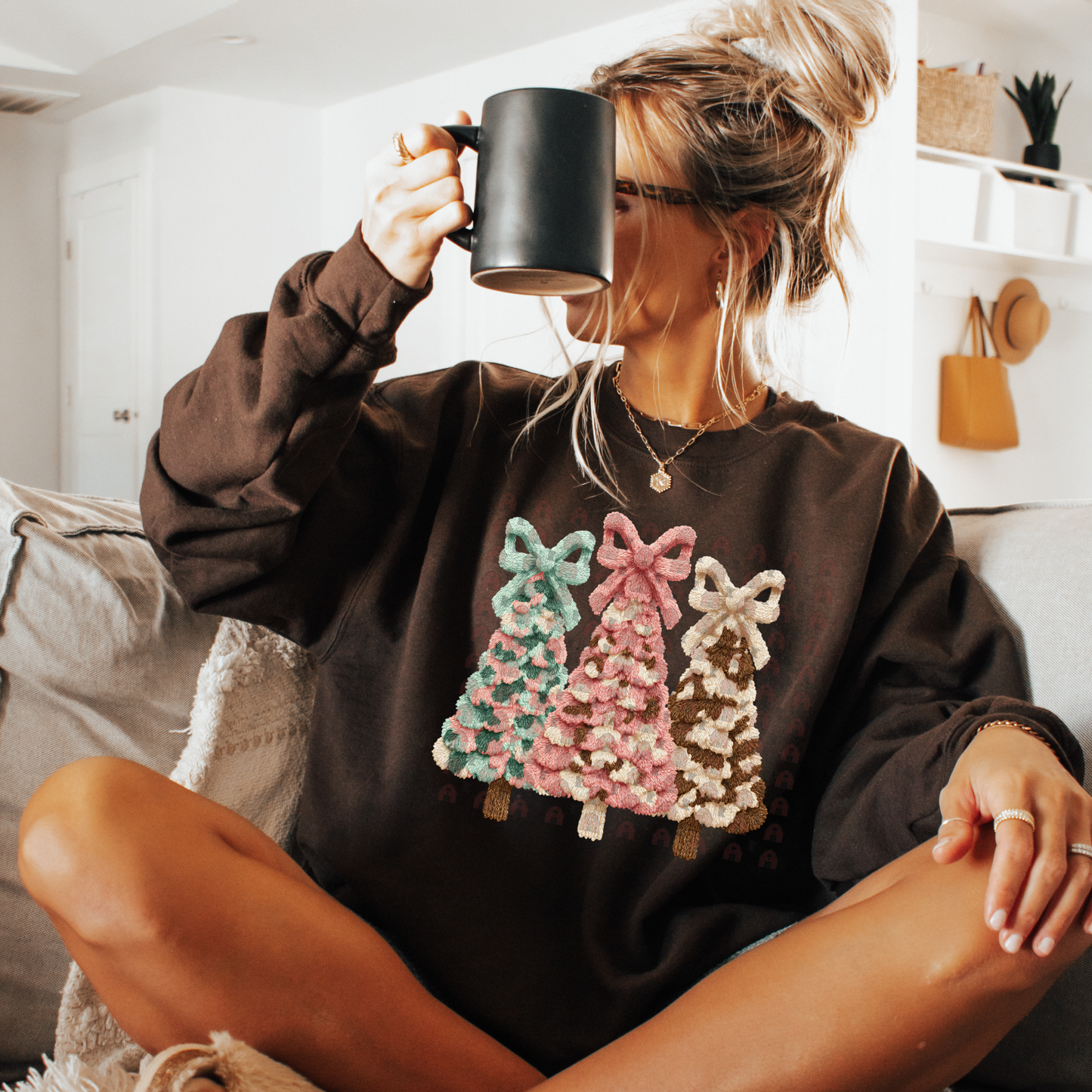 Latch Hook Yarn Leopard Christmas Trees And Bows